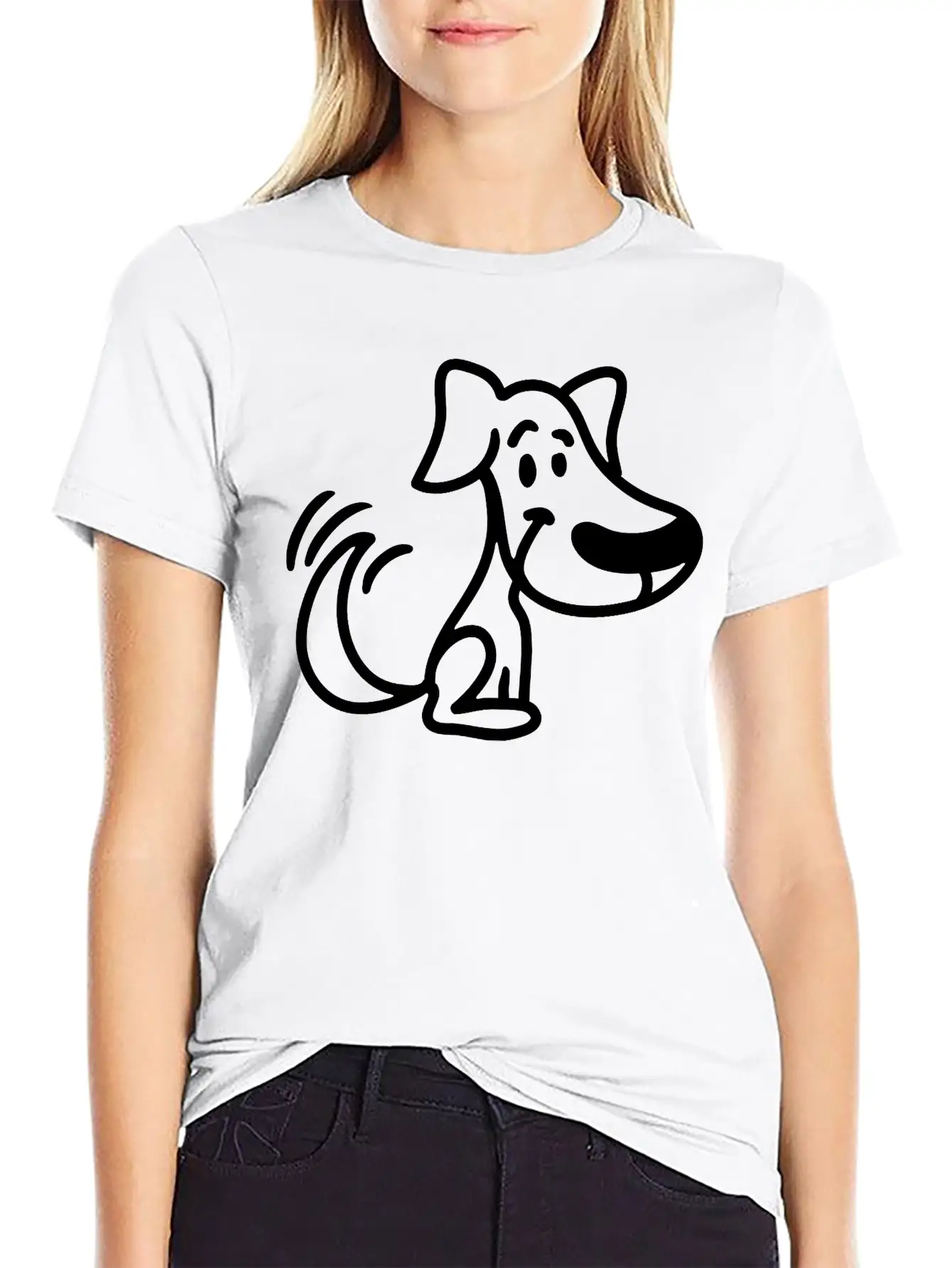 Cute Dog Unisex Short Sleeve Soft Cotton T-Shirt – Casual Everyday Wear
