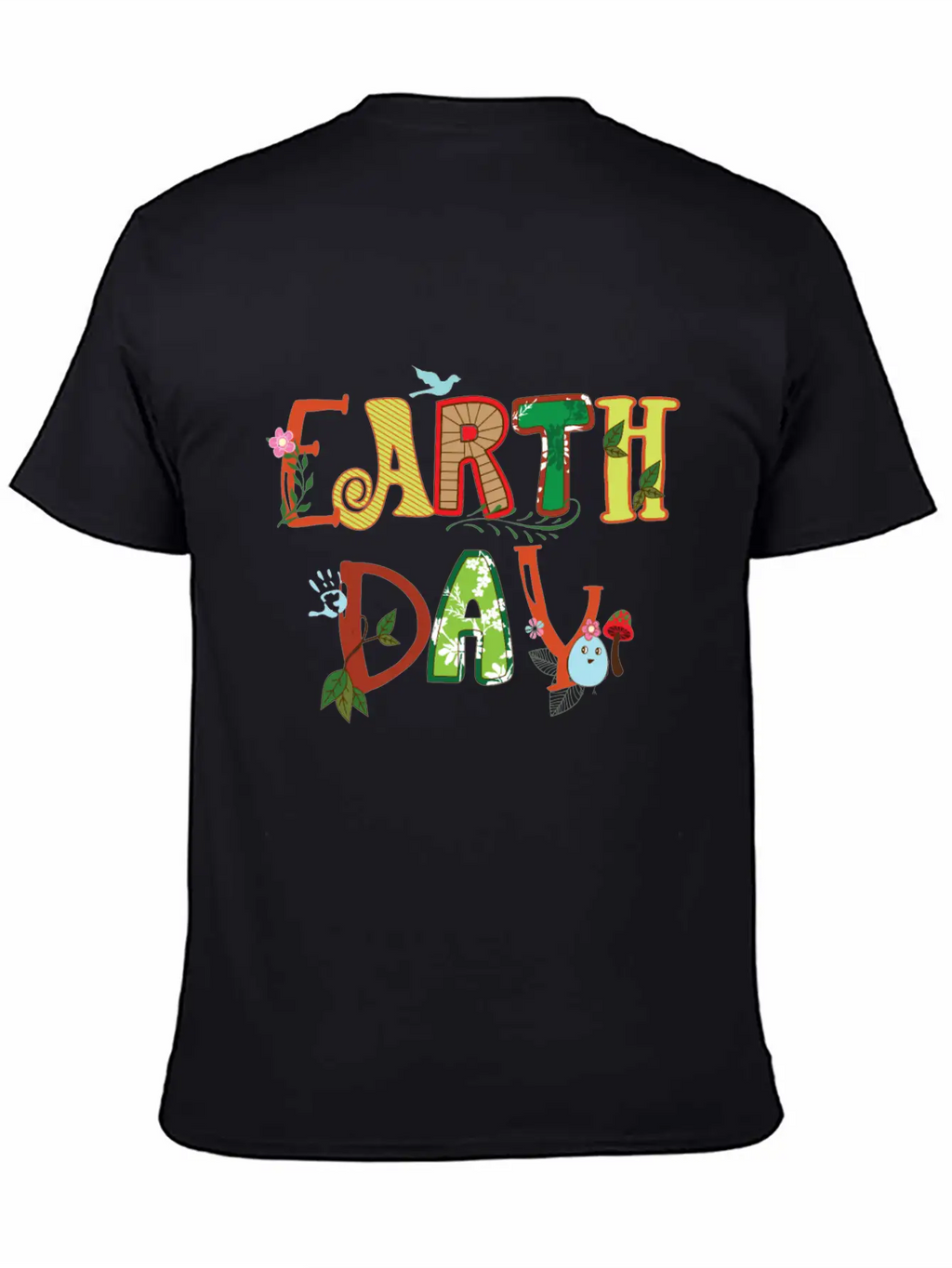 Cute Earth Day Leaves Vines Plants Letters Graphic Unisex Casual T-Shirt – Clean Design For Daily Comfort