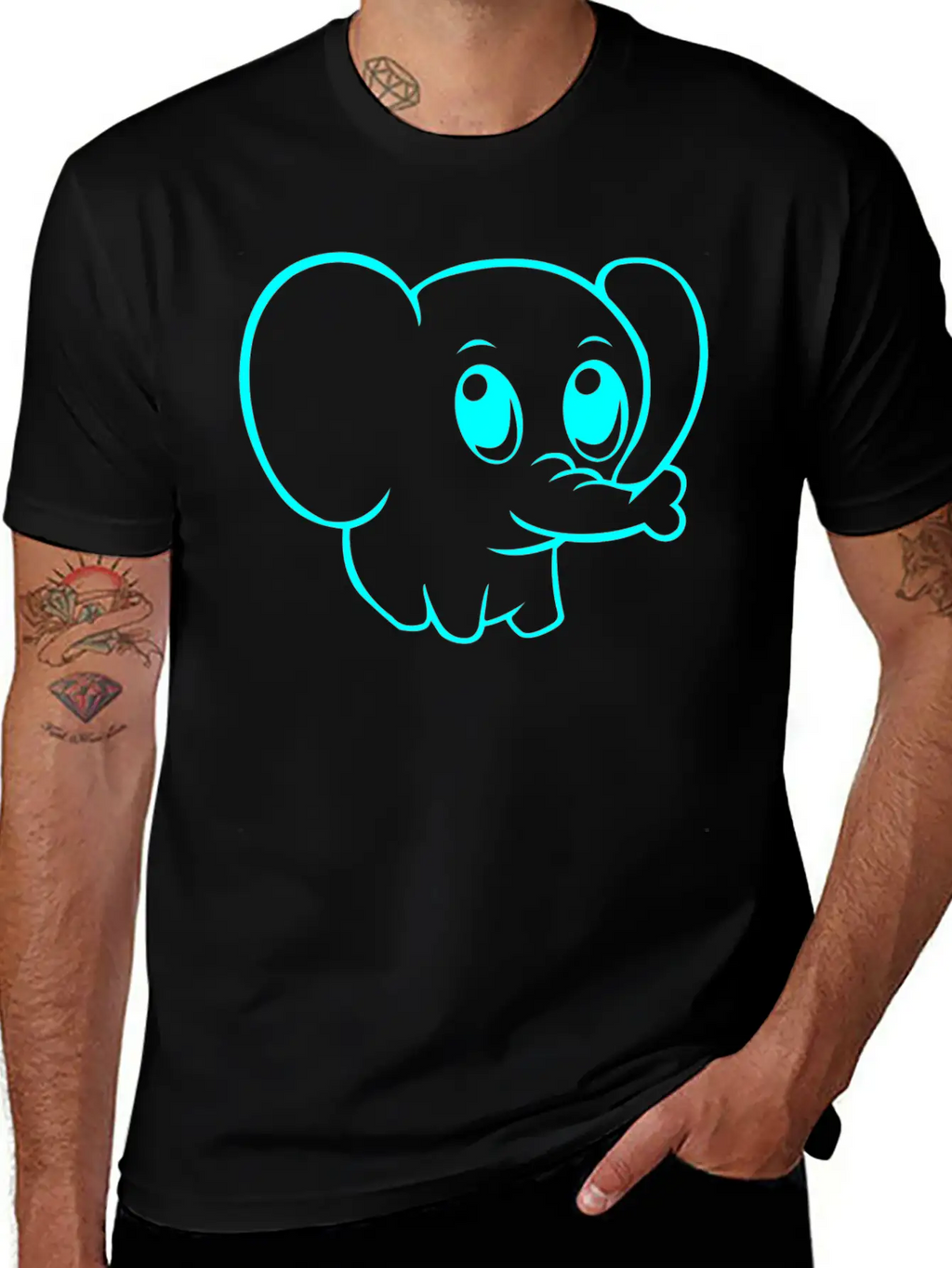 Cute Elephant Classic Fit Graphic Tee For Daily Comfort – Unisex Cotton Shirt