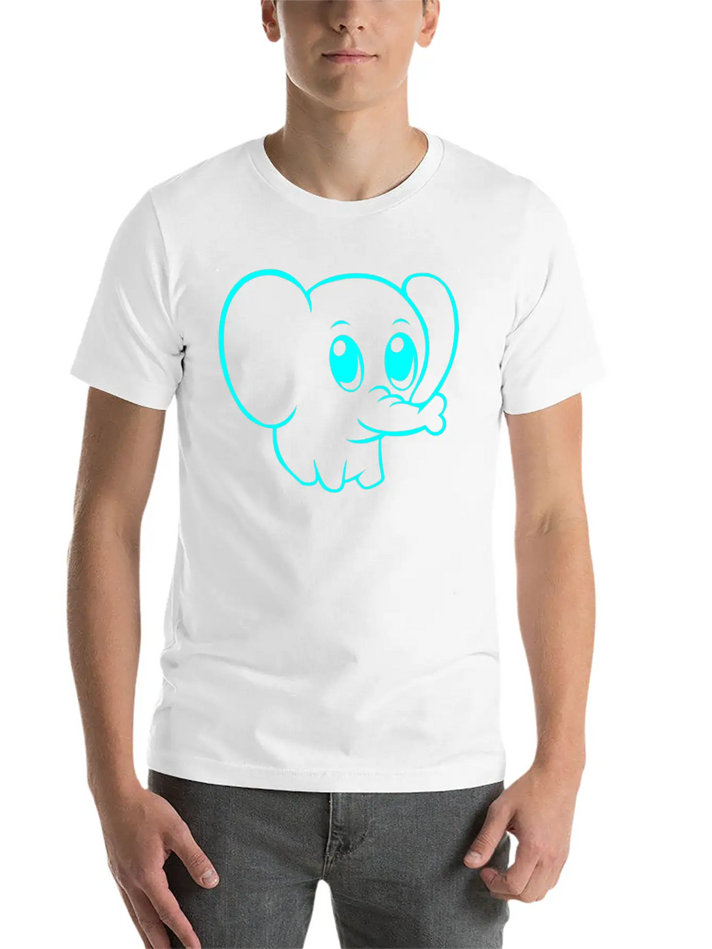 Cute Elephant Classic Fit Graphic Tee For Daily Comfort – Unisex Cotton Shirt