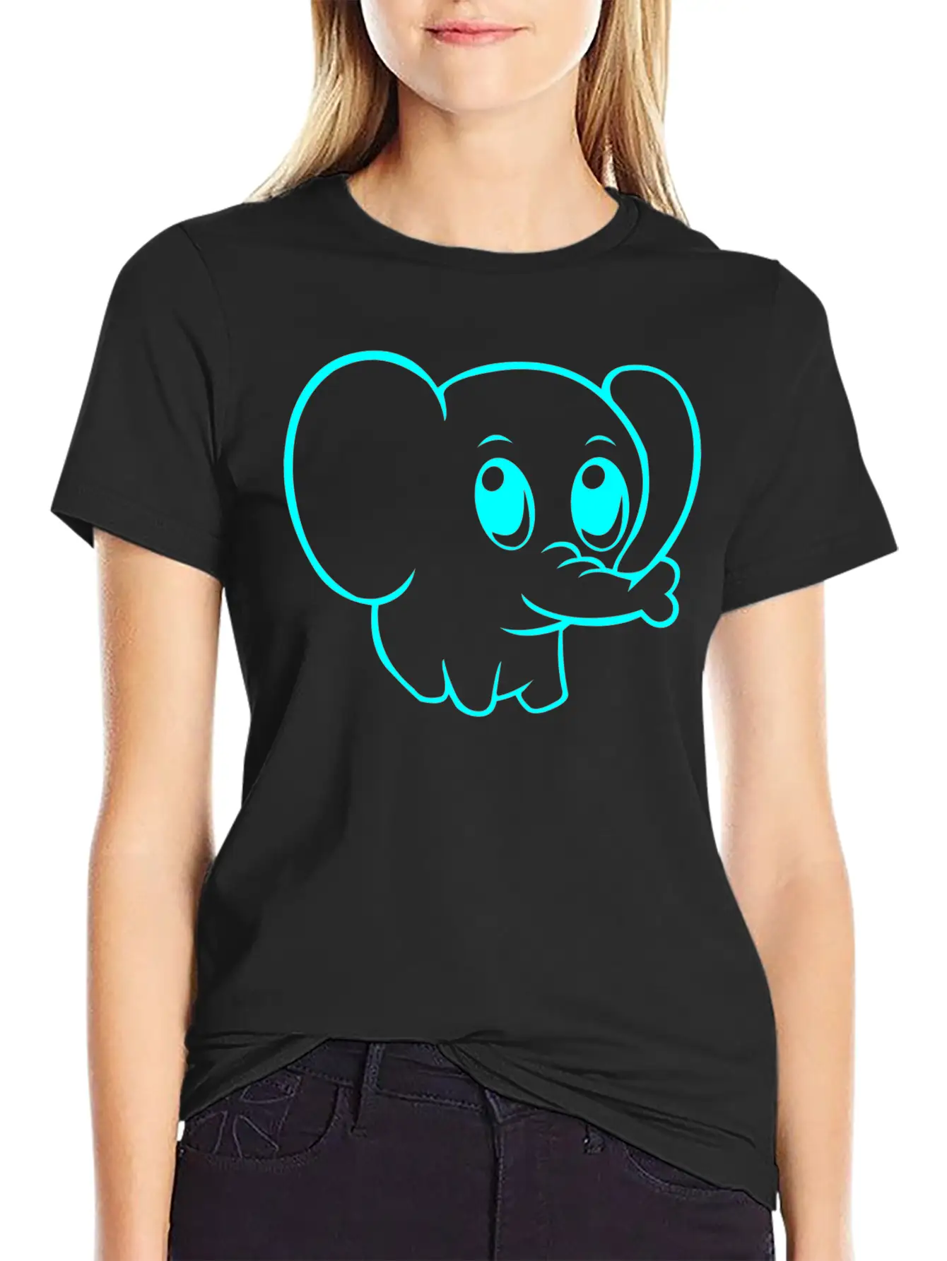 Cute Elephant Classic Fit Graphic Tee For Daily Comfort – Unisex Cotton Shirt