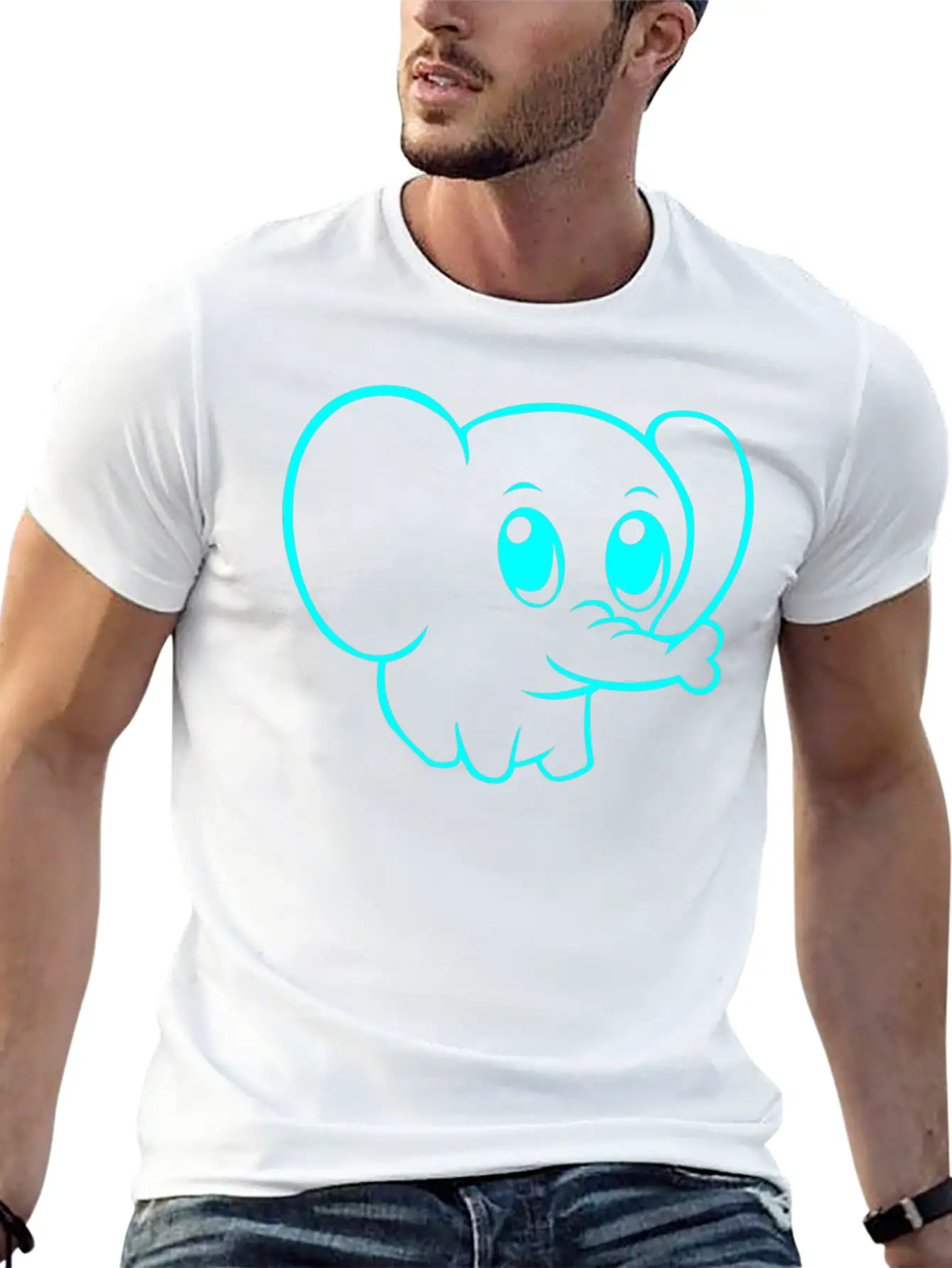 Cute Elephant Classic Fit Graphic Tee For Daily Comfort – Unisex Cotton Shirt
