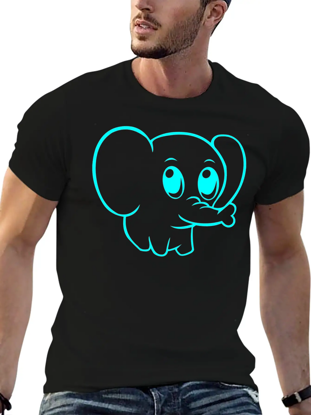 Cute Elephant Classic Fit Graphic Tee For Daily Comfort – Unisex Cotton Shirt