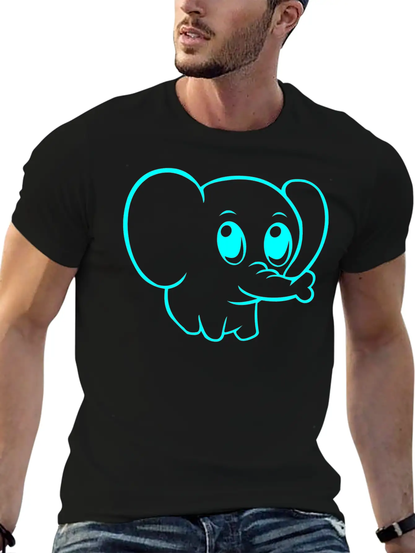 Cute Elephant Classic Fit Graphic Tee For Daily Comfort – Unisex Cotton Shirt