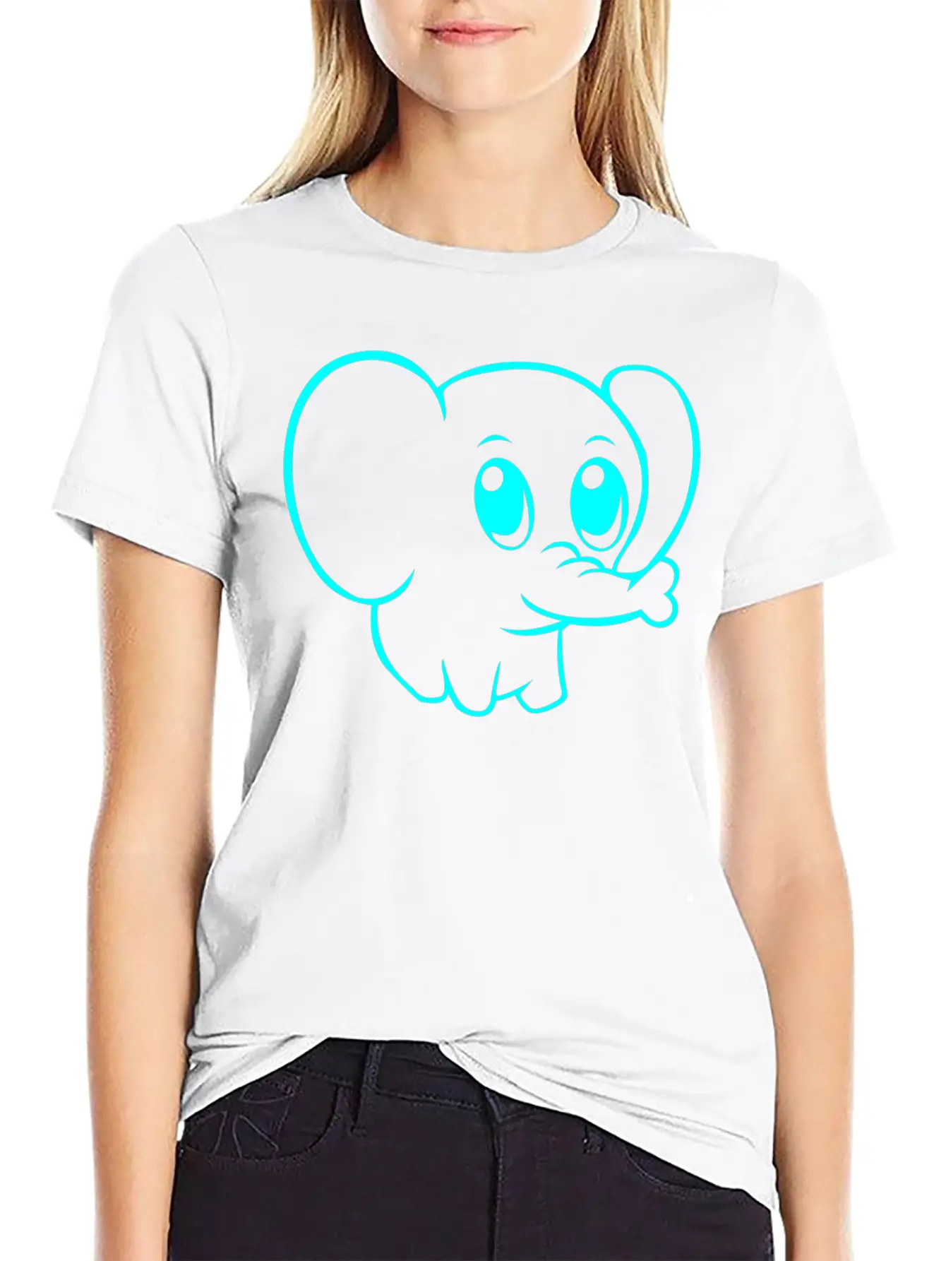 Cute Elephant Classic Fit Graphic Tee For Daily Comfort – Unisex Cotton Shirt