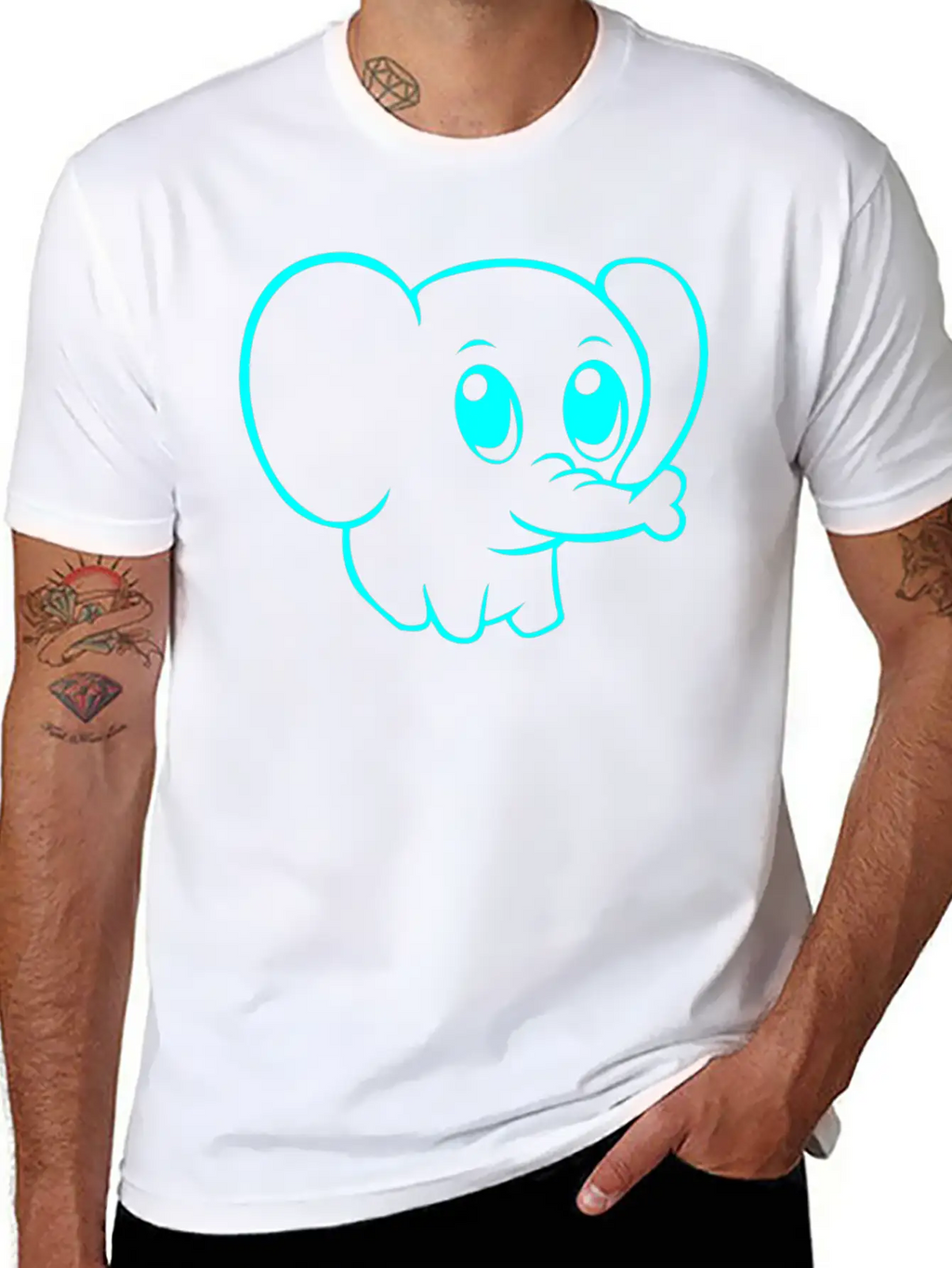 Cute Elephant Classic Fit Graphic Tee For Daily Comfort – Unisex Cotton Shirt