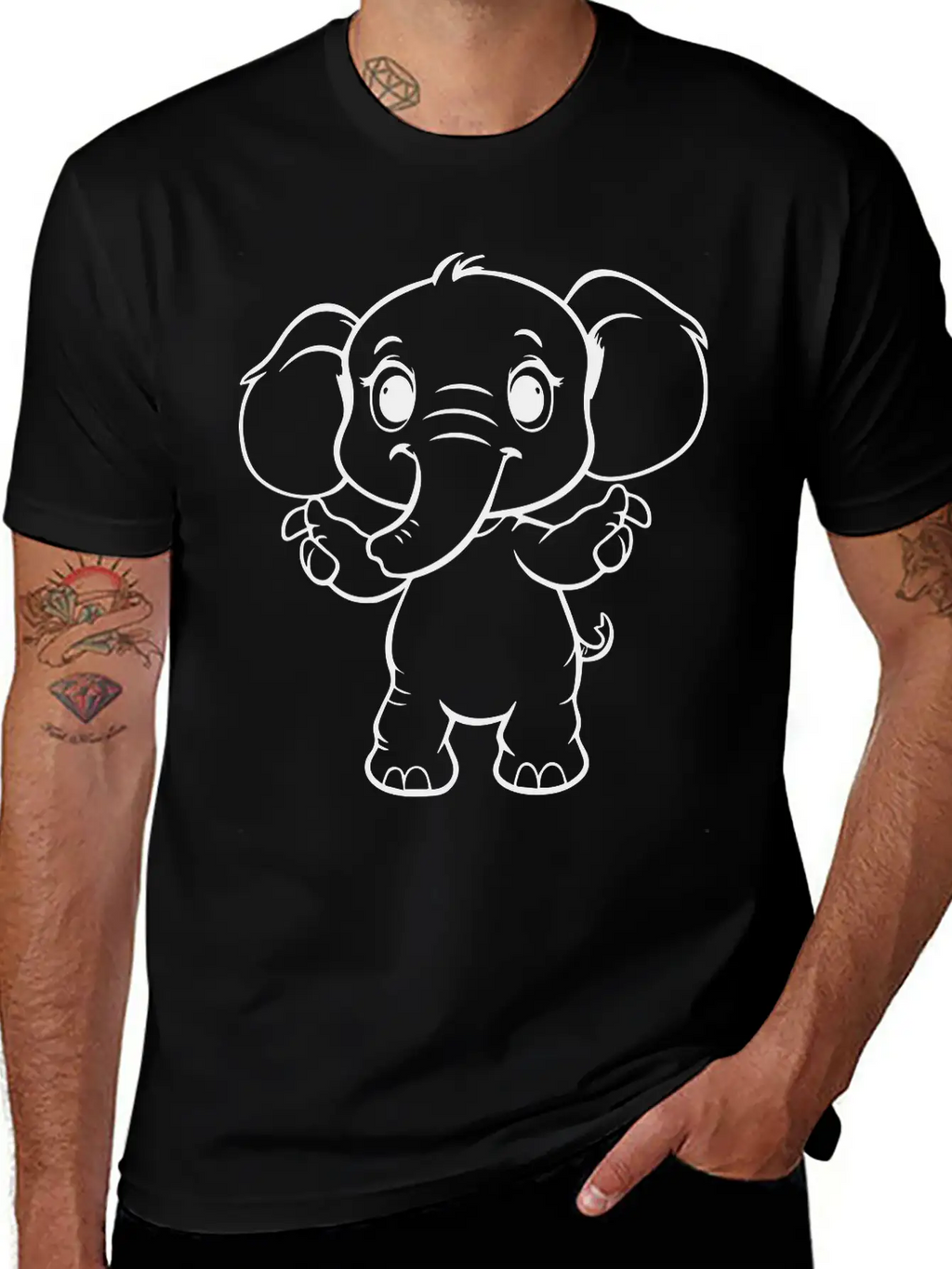 Cute Elephant Unisex Casual T-Shirt – Clean Design For Daily Comfort