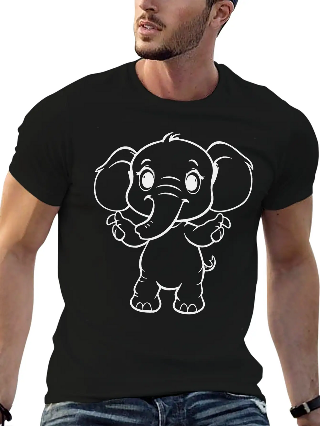 Cute Elephant Unisex Casual T-Shirt – Clean Design For Daily Comfort