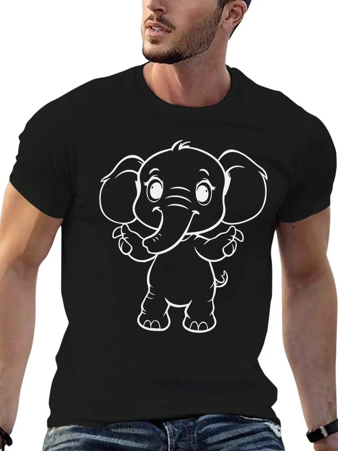 Cute Elephant Unisex Casual T-Shirt – Clean Design For Daily Comfort