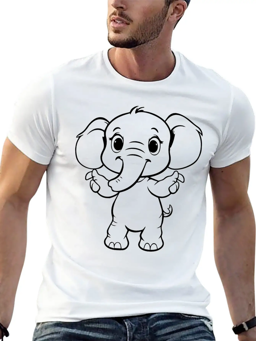 Cute Elephant Unisex Casual T-Shirt – Clean Design For Daily Comfort
