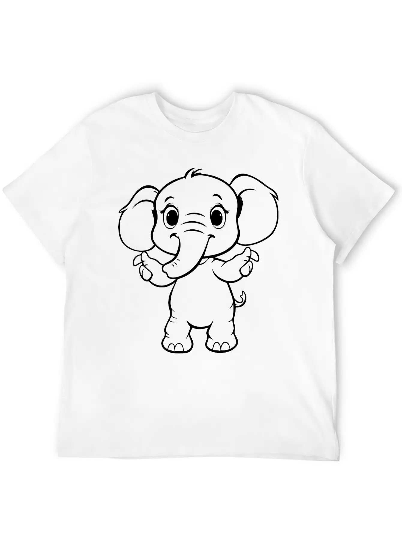 Cute Elephant Unisex Casual T-Shirt – Clean Design For Daily Comfort
