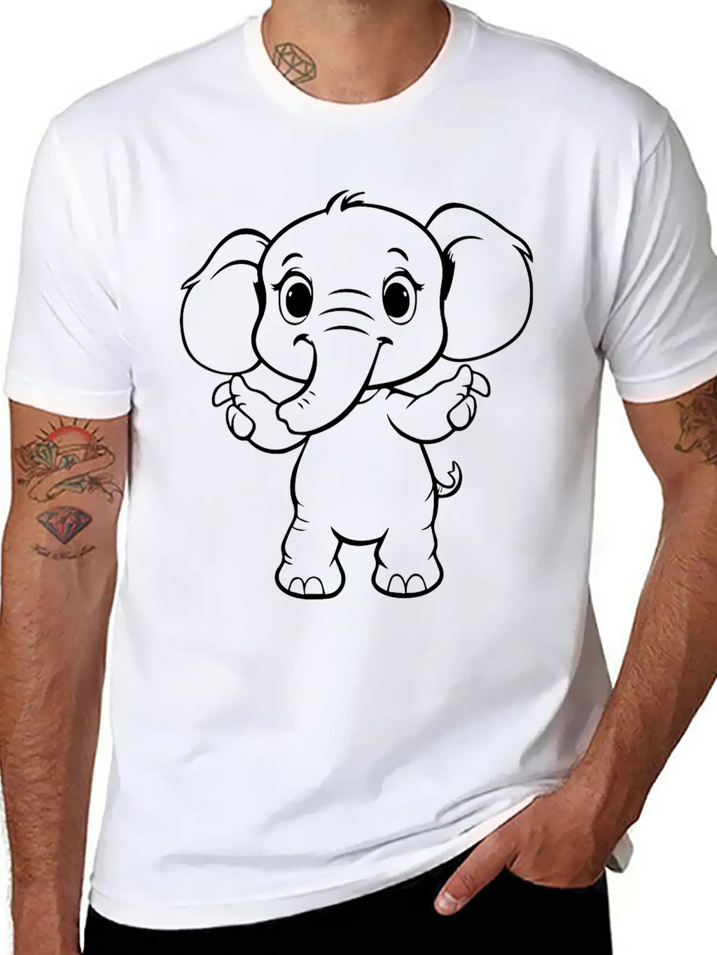 Cute Elephant Unisex Casual T-Shirt – Clean Design For Daily Comfort