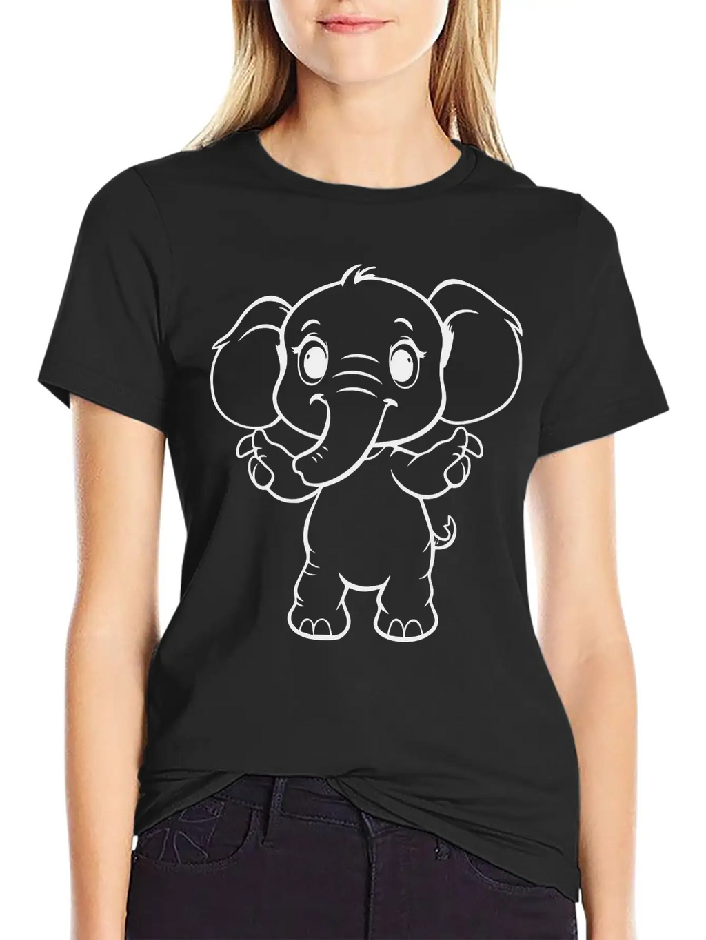 Cute Elephant Unisex Casual T-Shirt – Clean Design For Daily Comfort