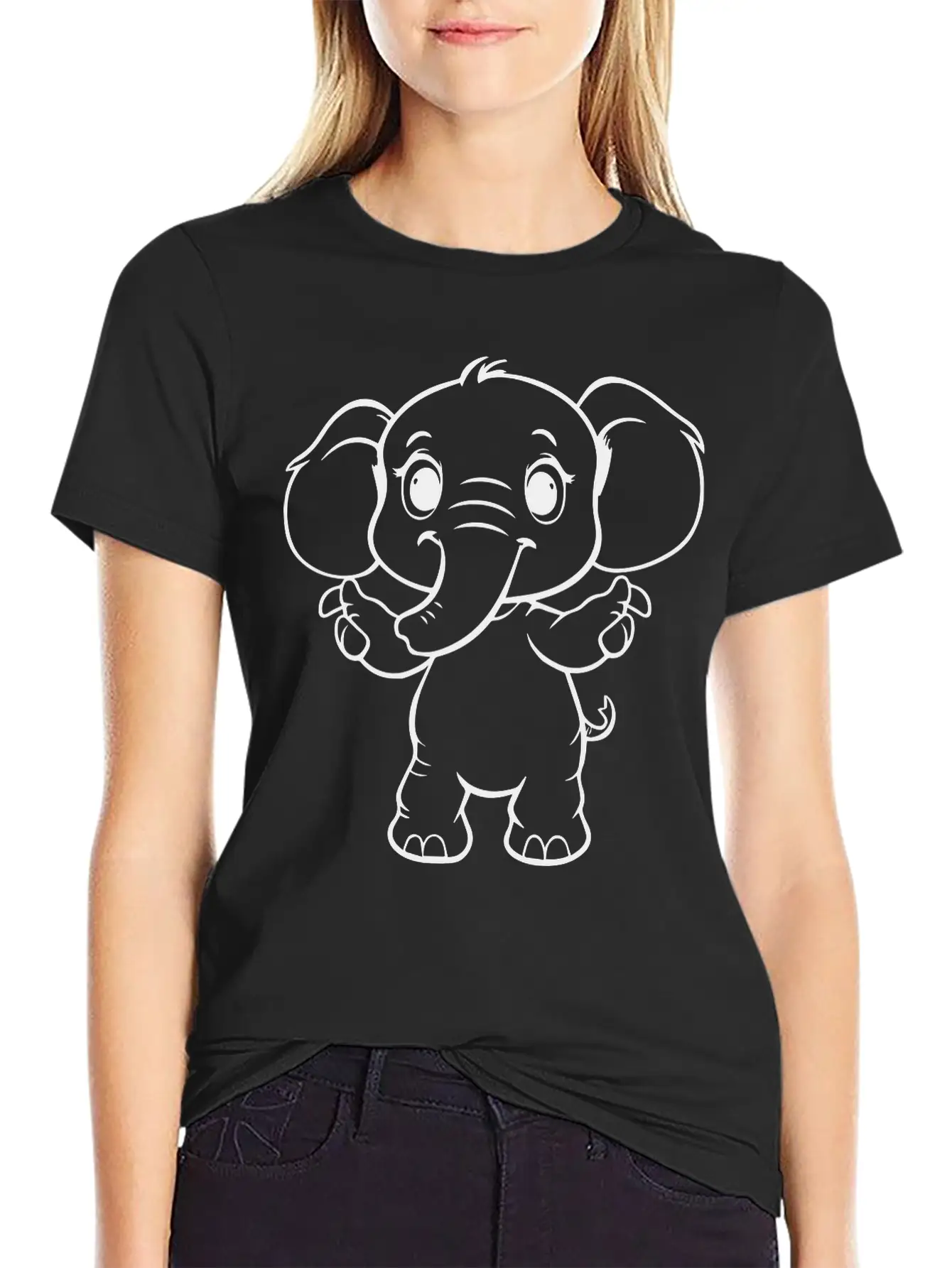 Cute Elephant Unisex Casual T-Shirt – Clean Design For Daily Comfort