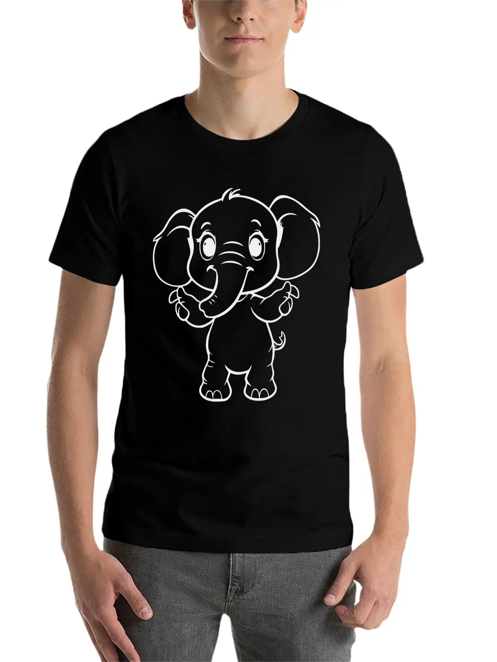 Cute Elephant Unisex Casual T-Shirt – Clean Design For Daily Comfort