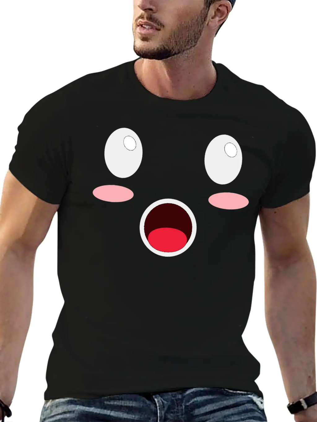 Cute Face Unisex Casual T-Shirt – Clean Design For Daily Comfort