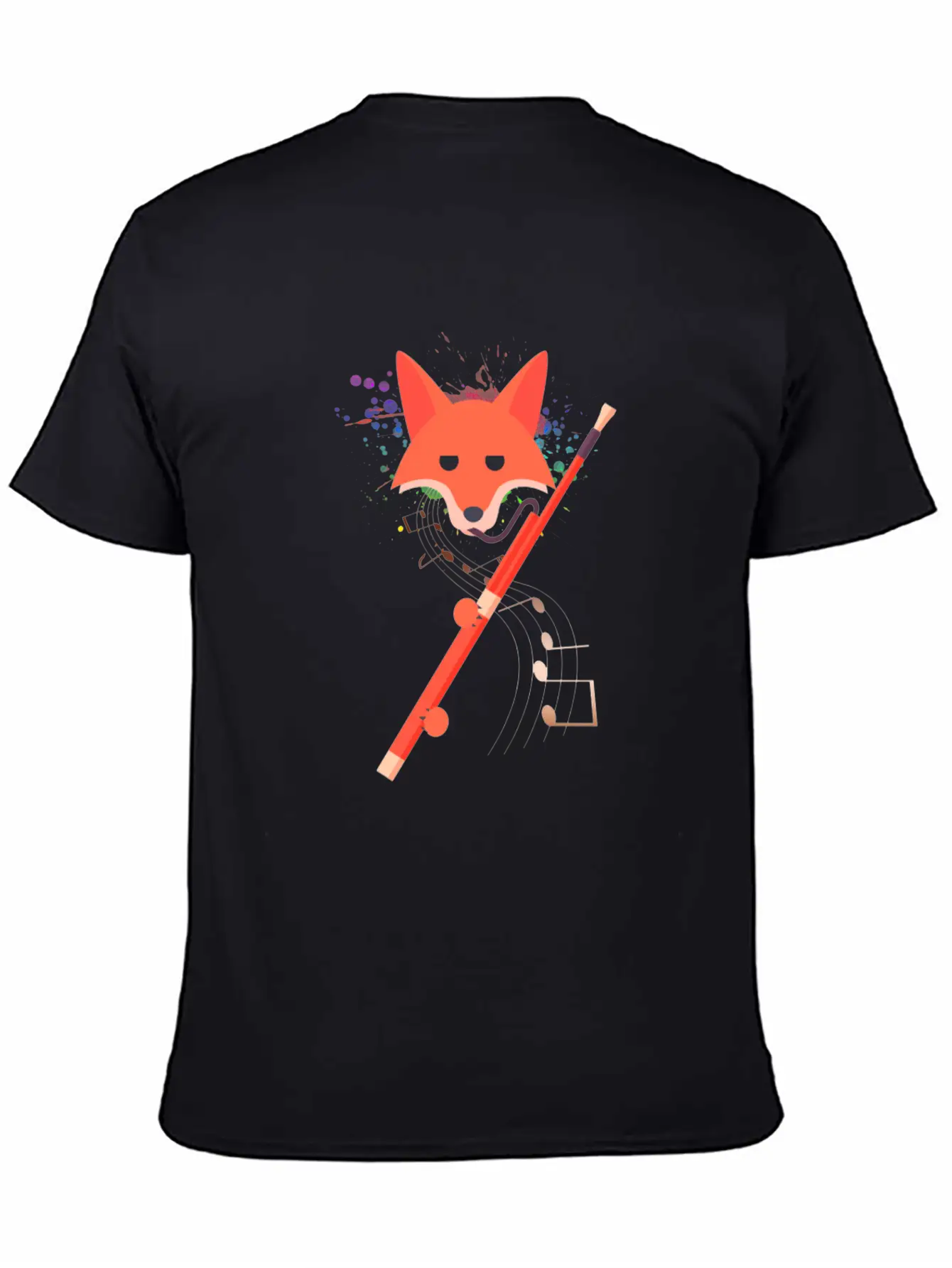Cute Fox Playing Bassoon Wind Musician Animal Gift Casual Graphic T-Shirt – Simple And Comfortable Daily Wear