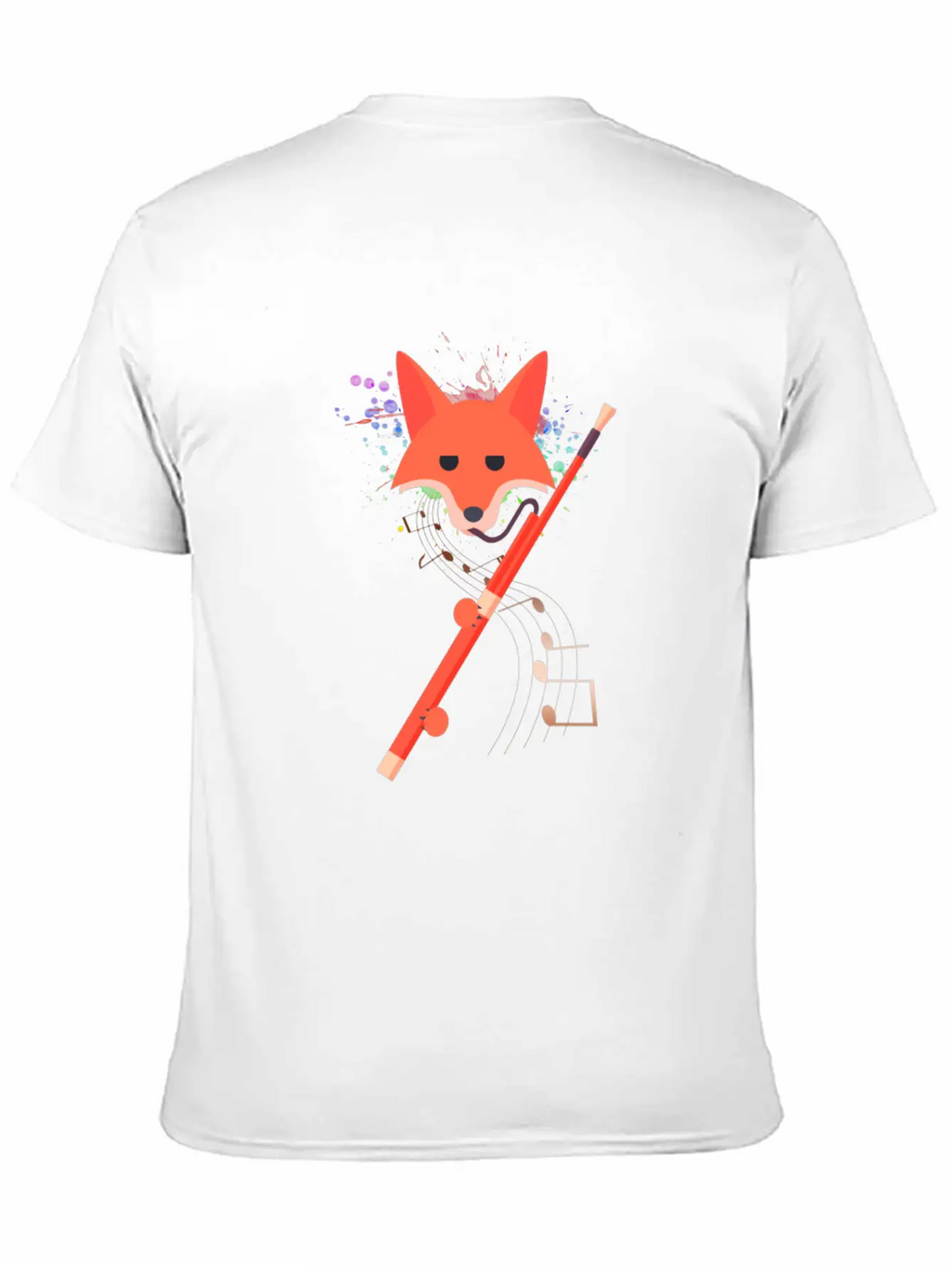 Cute Fox Playing Bassoon Wind Musician Animal Gift Casual Graphic T-Shirt – Simple And Comfortable Daily Wear