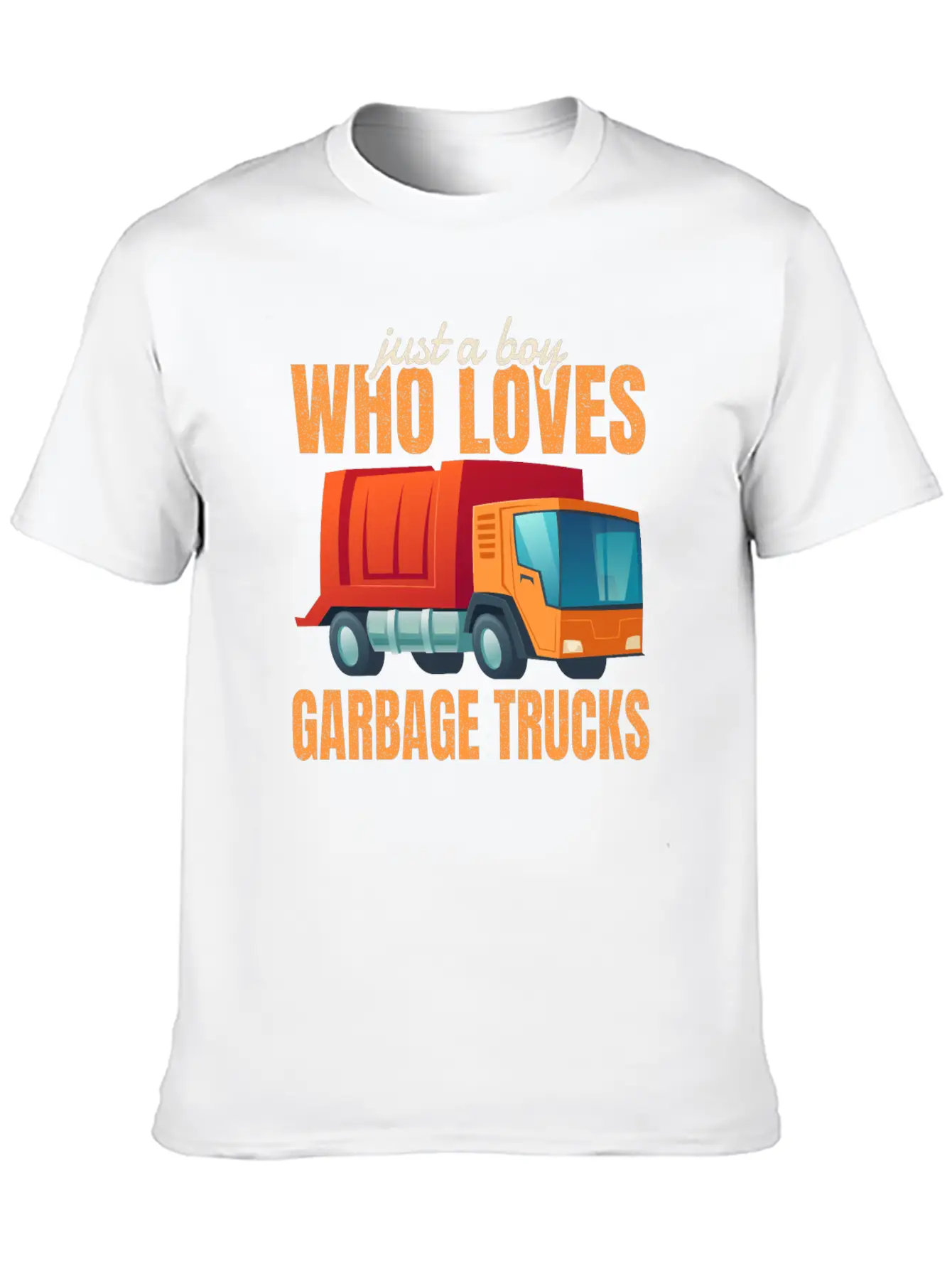 Cute Gift Kids Just A Boy Who Loves Garbage Trucks Breathable Soft Cotton T-Shirt – Timeless Casual Look