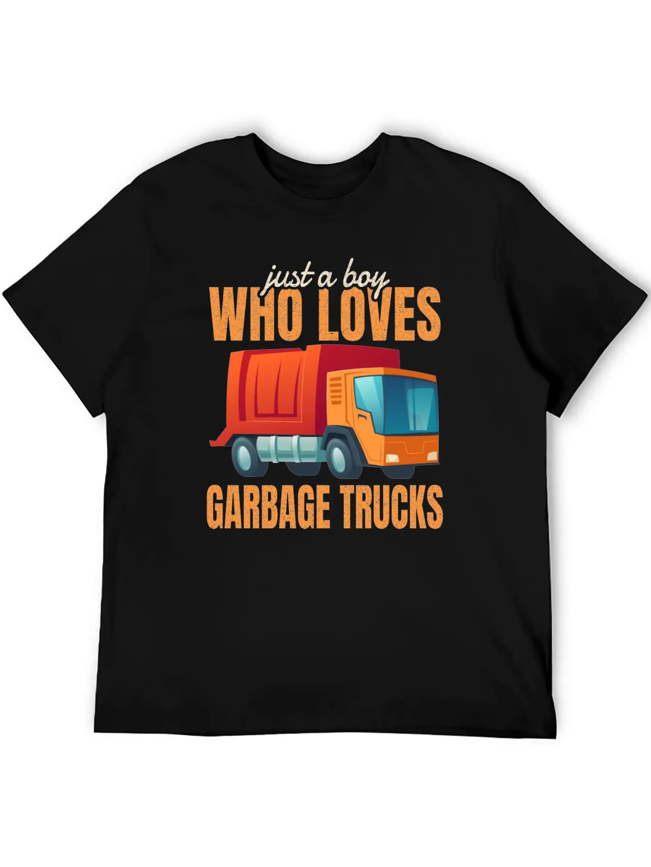Cute Gift Kids Just A Boy Who Loves Garbage Trucks Breathable Soft Cotton T-Shirt – Timeless Casual Look