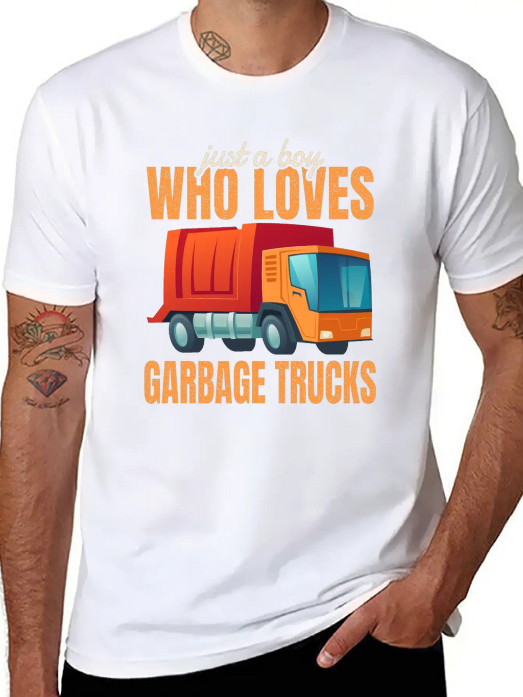 Cute Gift Kids Just A Boy Who Loves Garbage Trucks Breathable Soft Cotton T-Shirt – Timeless Casual Look