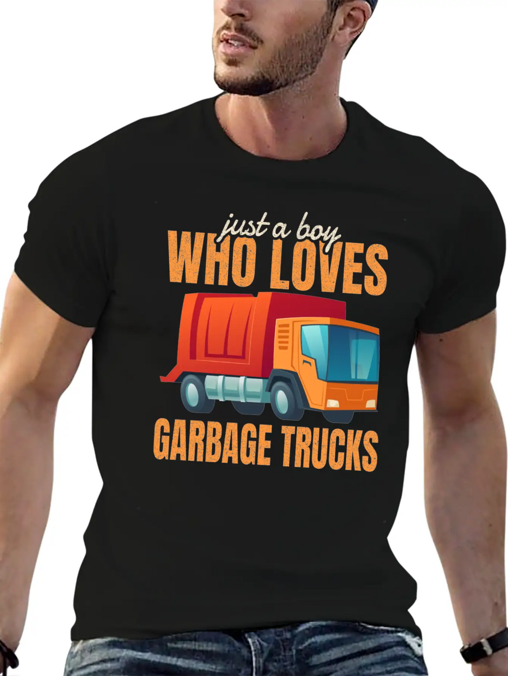 Cute Gift Kids Just A Boy Who Loves Garbage Trucks Breathable Soft Cotton T-Shirt – Timeless Casual Look