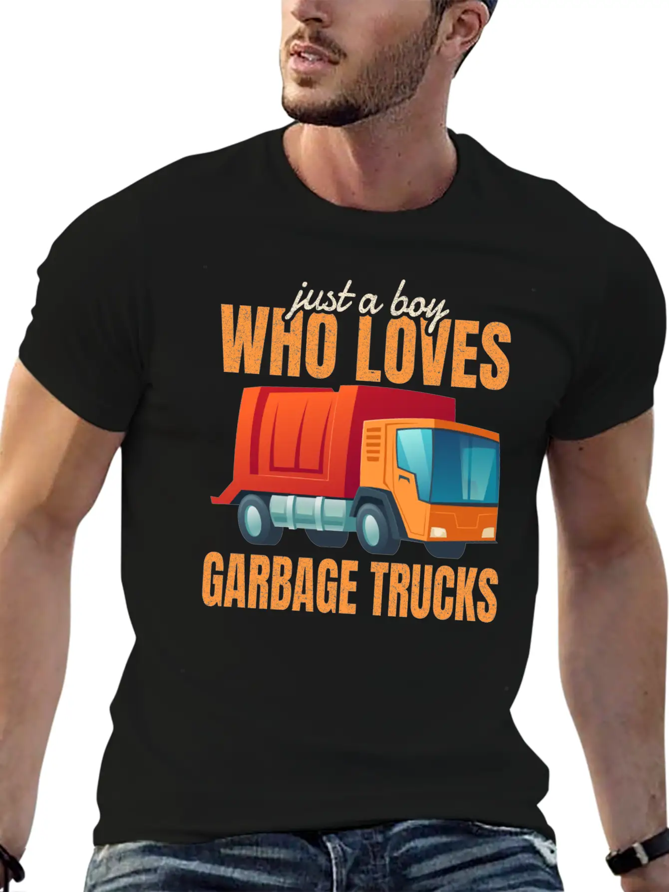 Cute Gift Kids Just A Boy Who Loves Garbage Trucks Breathable Soft Cotton T-Shirt – Timeless Casual Look