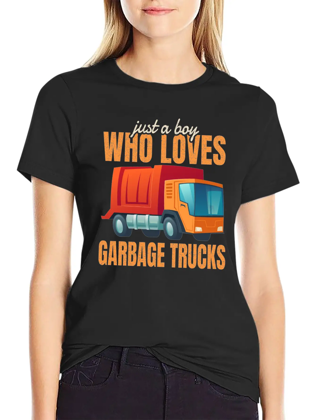Cute Gift Kids Just A Boy Who Loves Garbage Trucks Breathable Soft Cotton T-Shirt – Timeless Casual Look