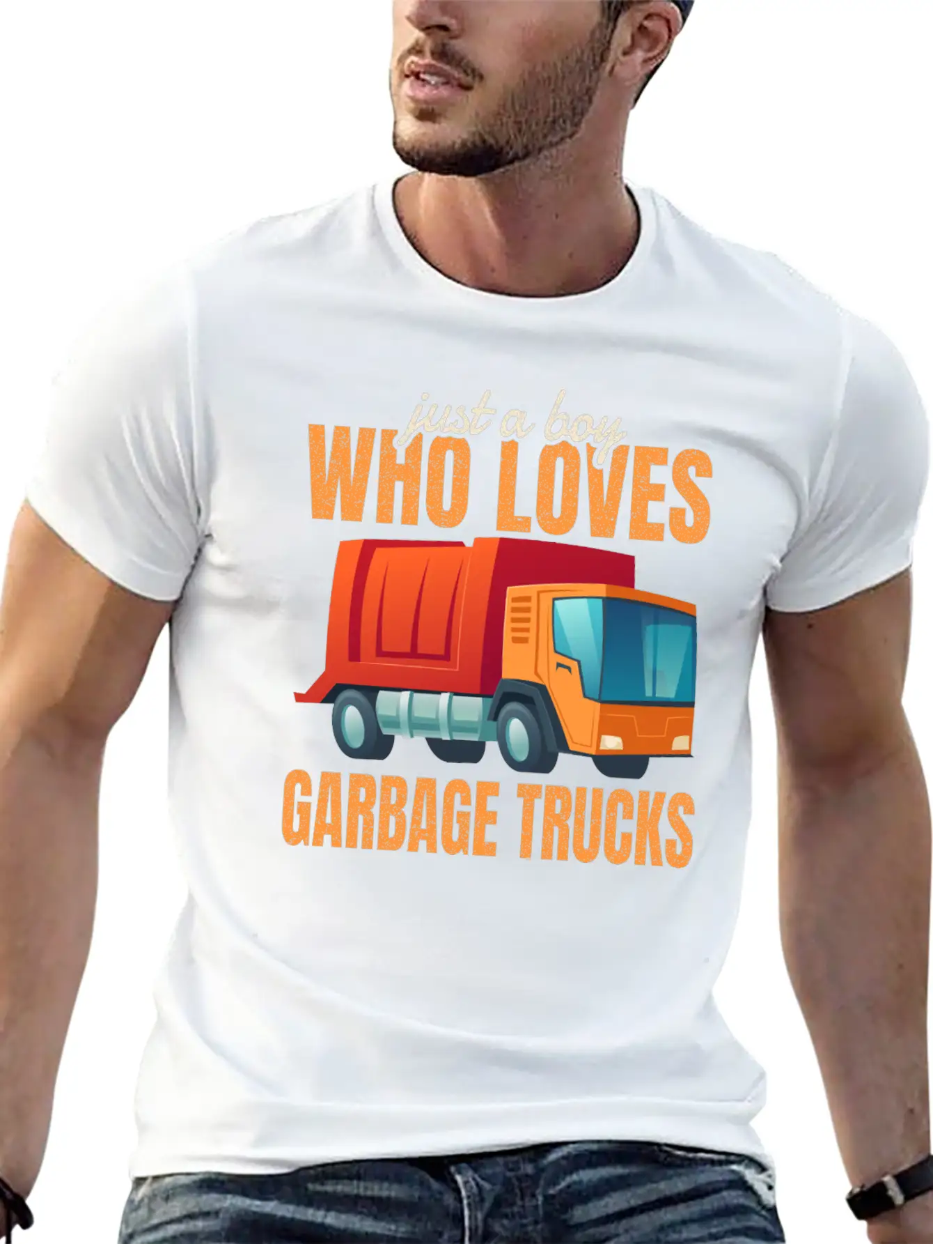 Cute Gift Kids Just A Boy Who Loves Garbage Trucks Breathable Soft Cotton T-Shirt – Timeless Casual Look