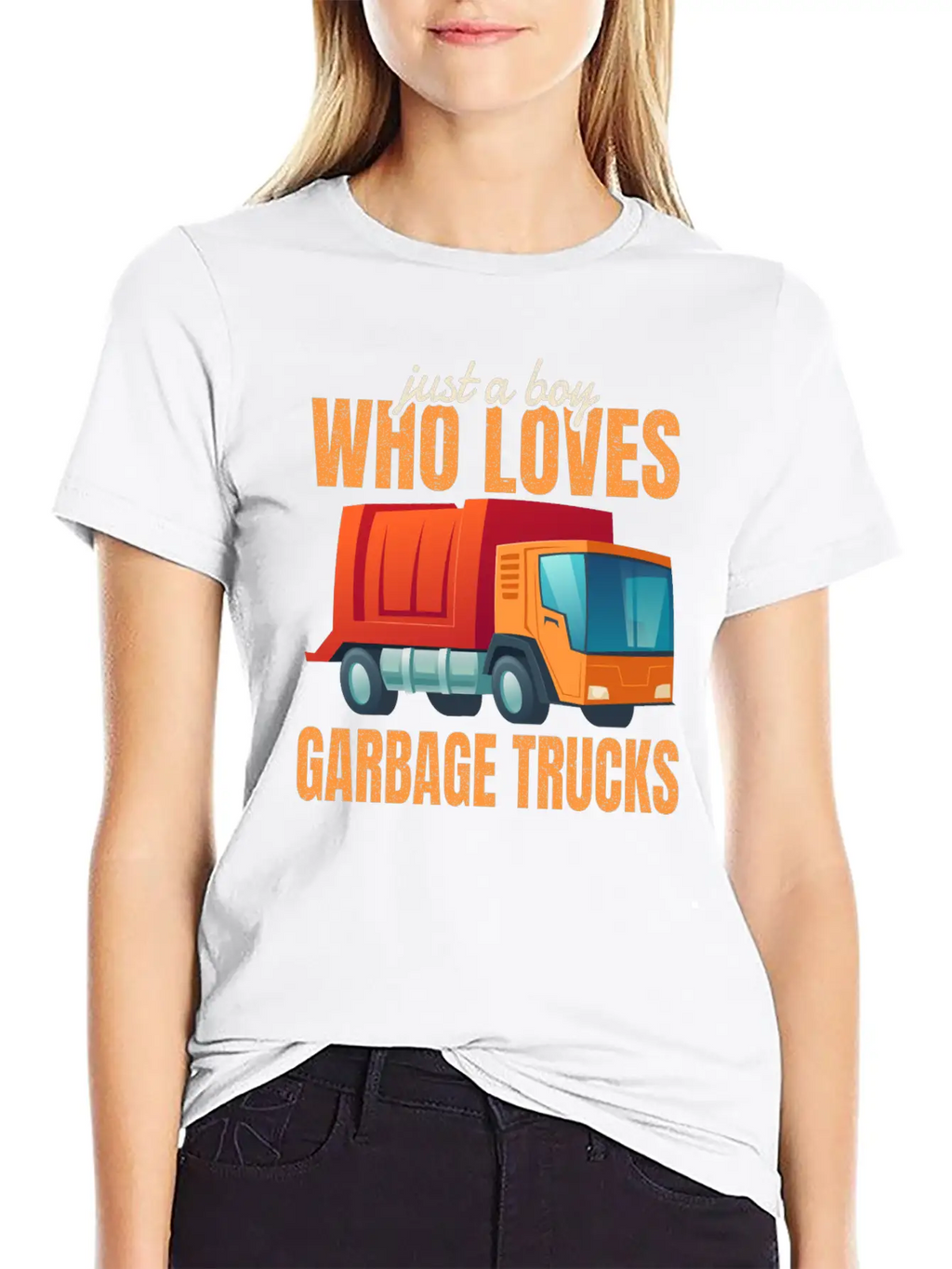 Cute Gift Kids Just A Boy Who Loves Garbage Trucks Breathable Soft Cotton T-Shirt – Timeless Casual Look