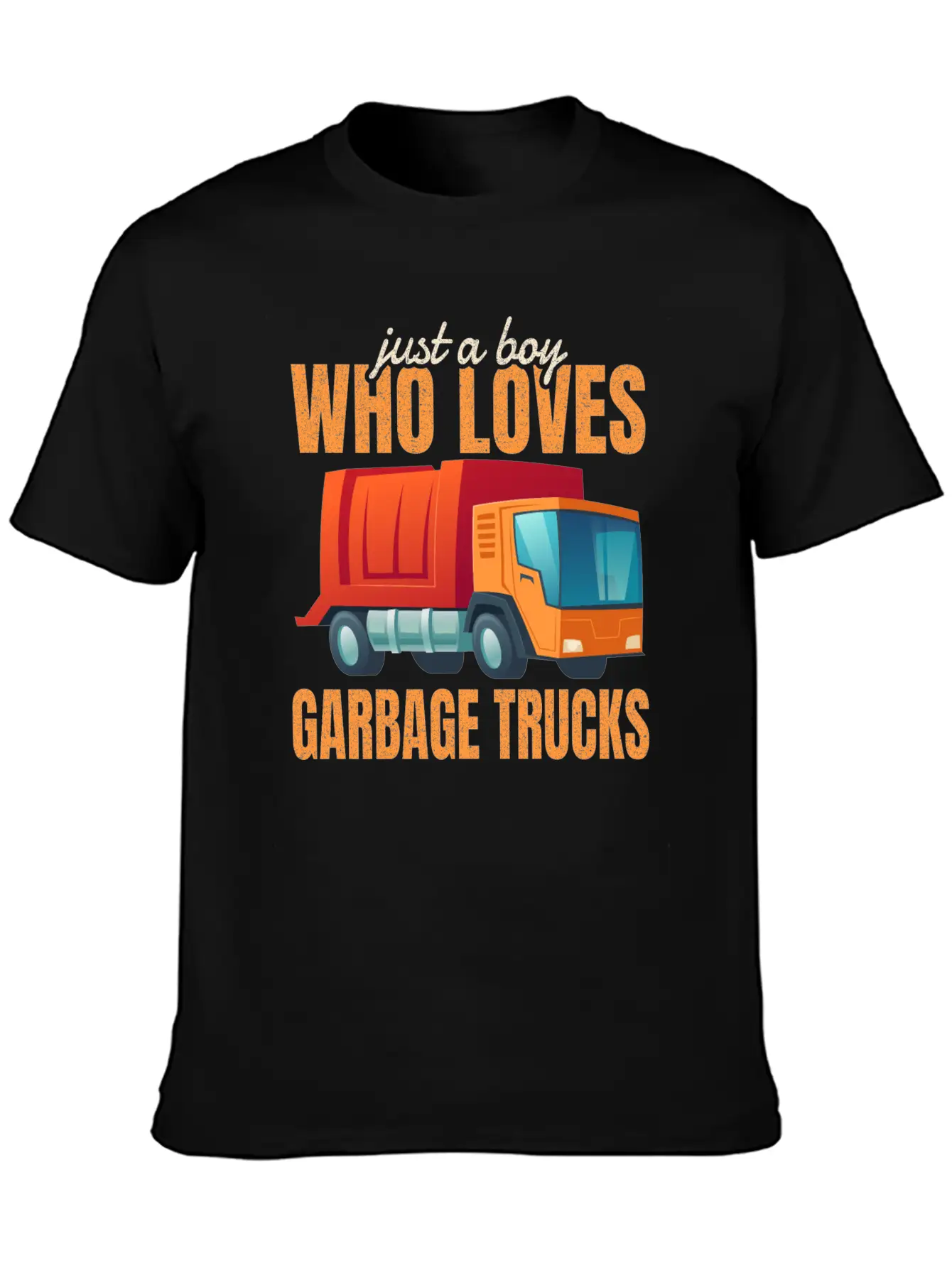 Cute Gift Kids Just A Boy Who Loves Garbage Trucks Breathable Soft Cotton T-Shirt – Timeless Casual Look
