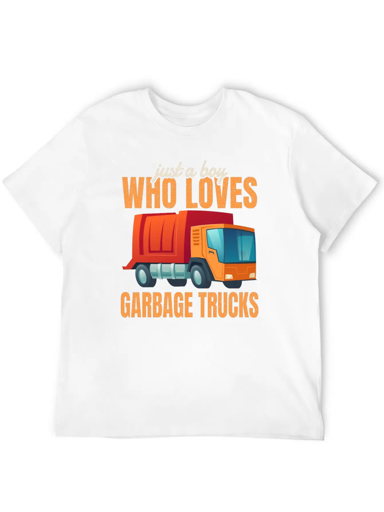 Cute Gift Kids Just A Boy Who Loves Garbage Trucks Breathable Soft Cotton T-Shirt – Timeless Casual Look