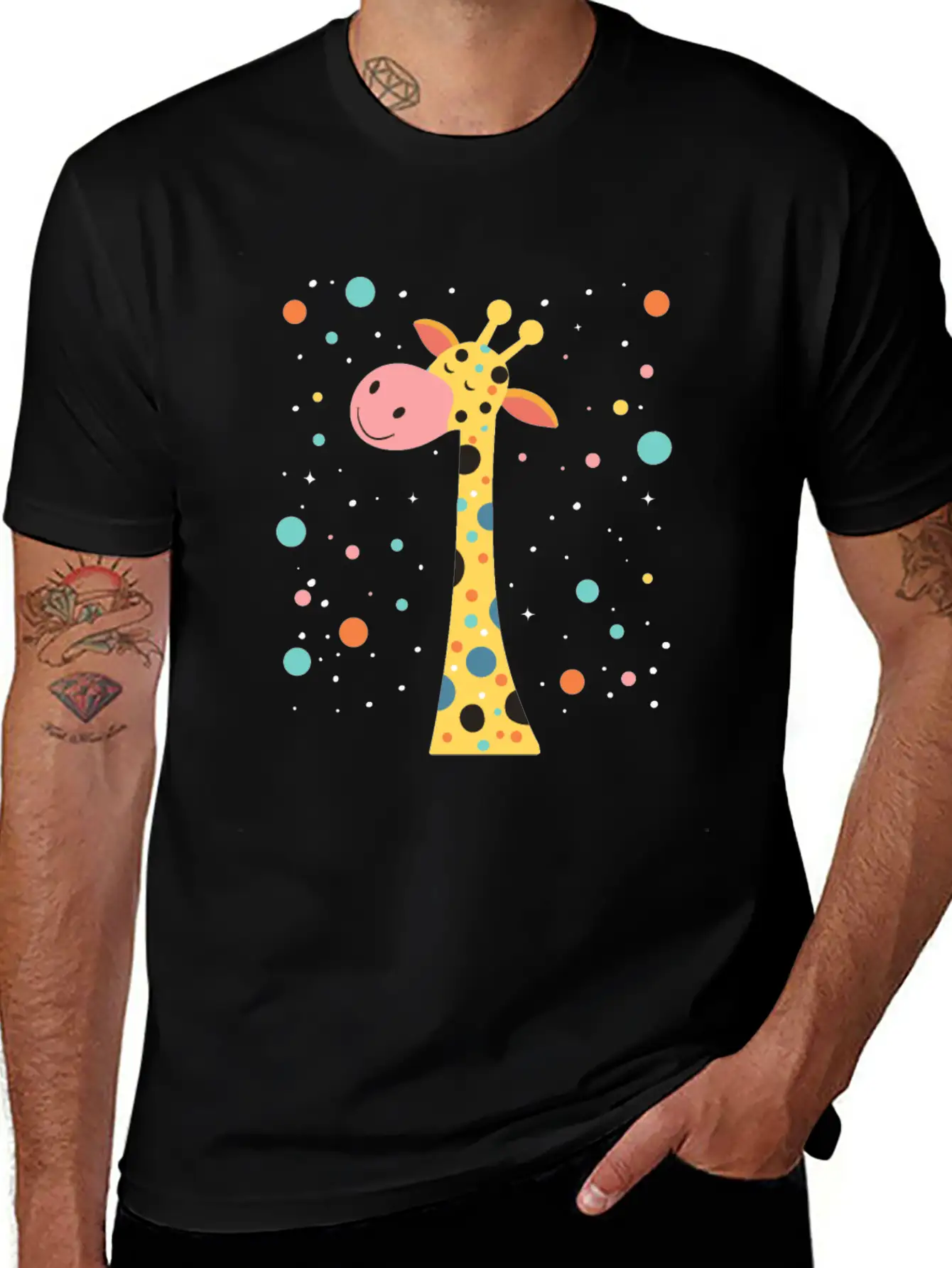 Cute Giraffe For Kids For A Kid Essential Cotton Tee For Daily Outfits – Unisex Style