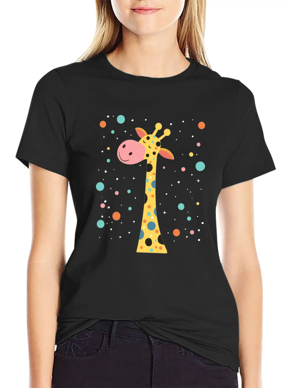 Cute Giraffe For Kids For A Kid Essential Cotton Tee For Daily Outfits – Unisex Style