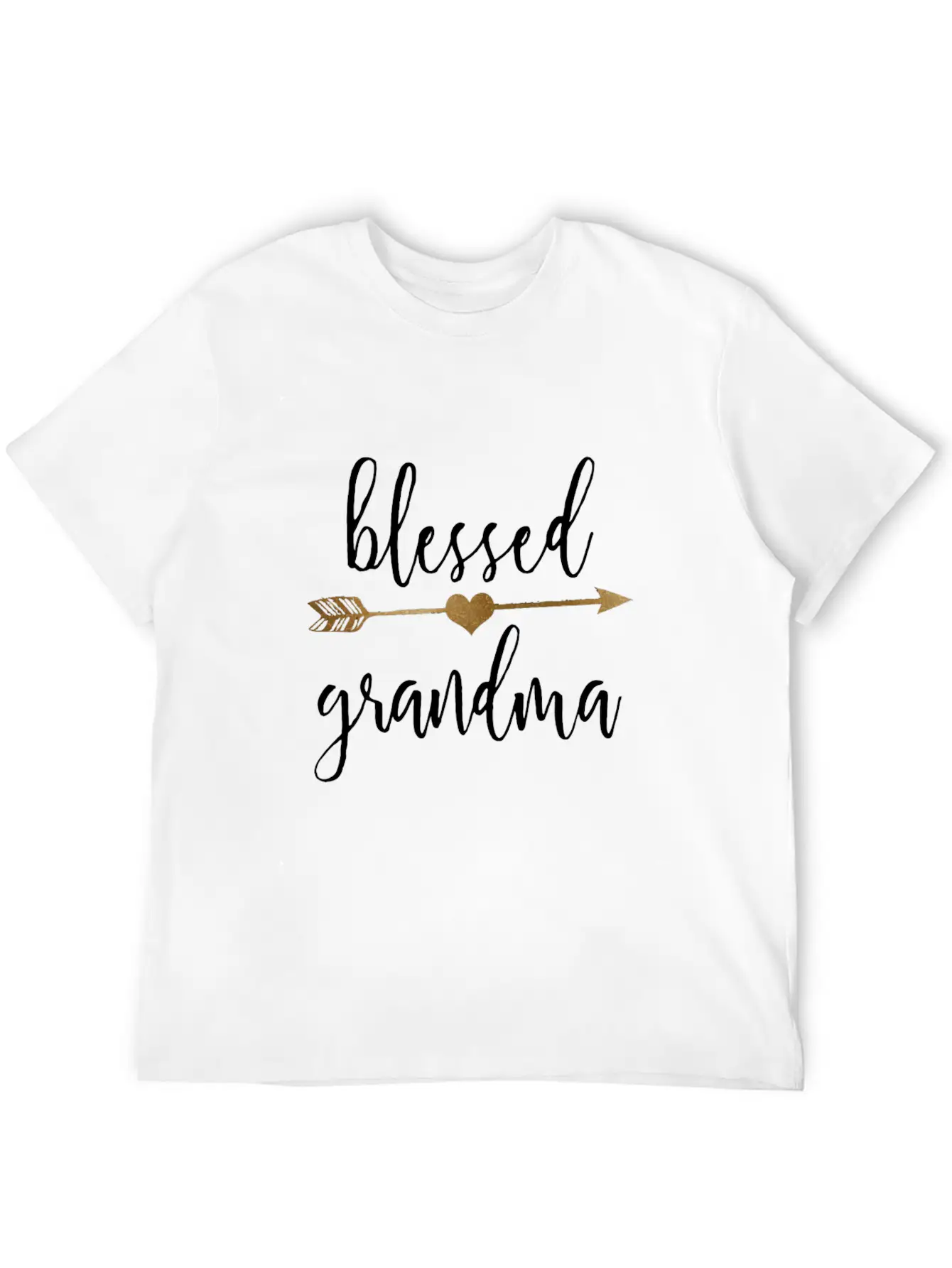 Cute Gold Arrow Blessed Grandma Grandmother Unisex Casual T-Shirt – Clean Design For Daily Comfort
