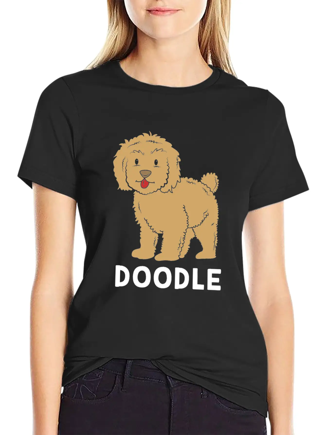 Cute Goldendoodle Golden Doodle Women Casual Graphic T-Shirt – Simple And Comfortable Daily Wear