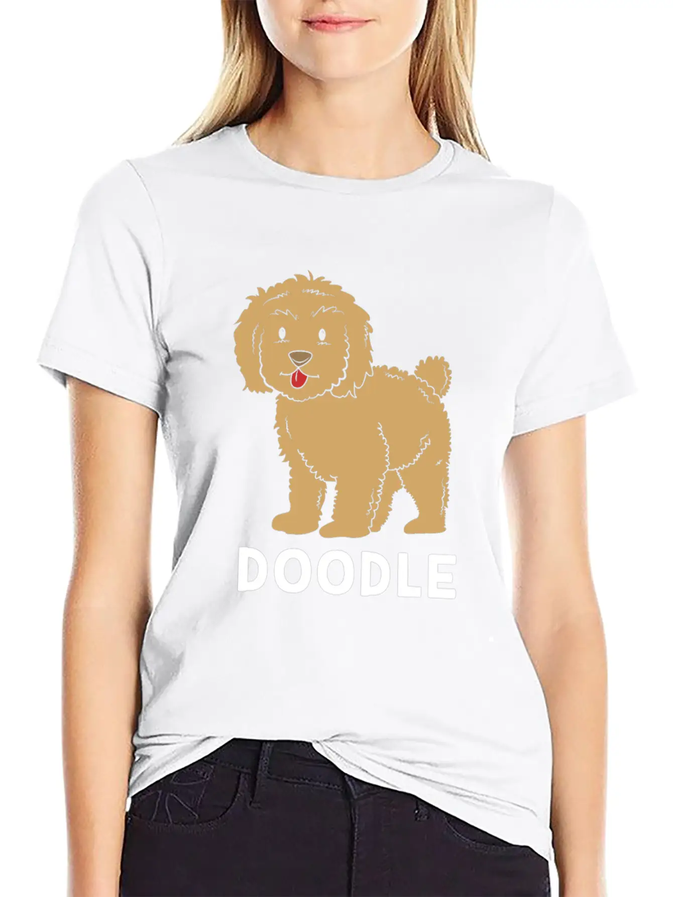 Cute Goldendoodle Golden Doodle Women Casual Graphic T-Shirt – Simple And Comfortable Daily Wear