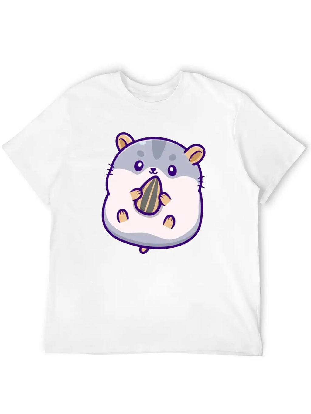 Cute Hamster Eating Sunflower Seed Unisex Casual T-Shirt – Clean Design For Daily Comfort