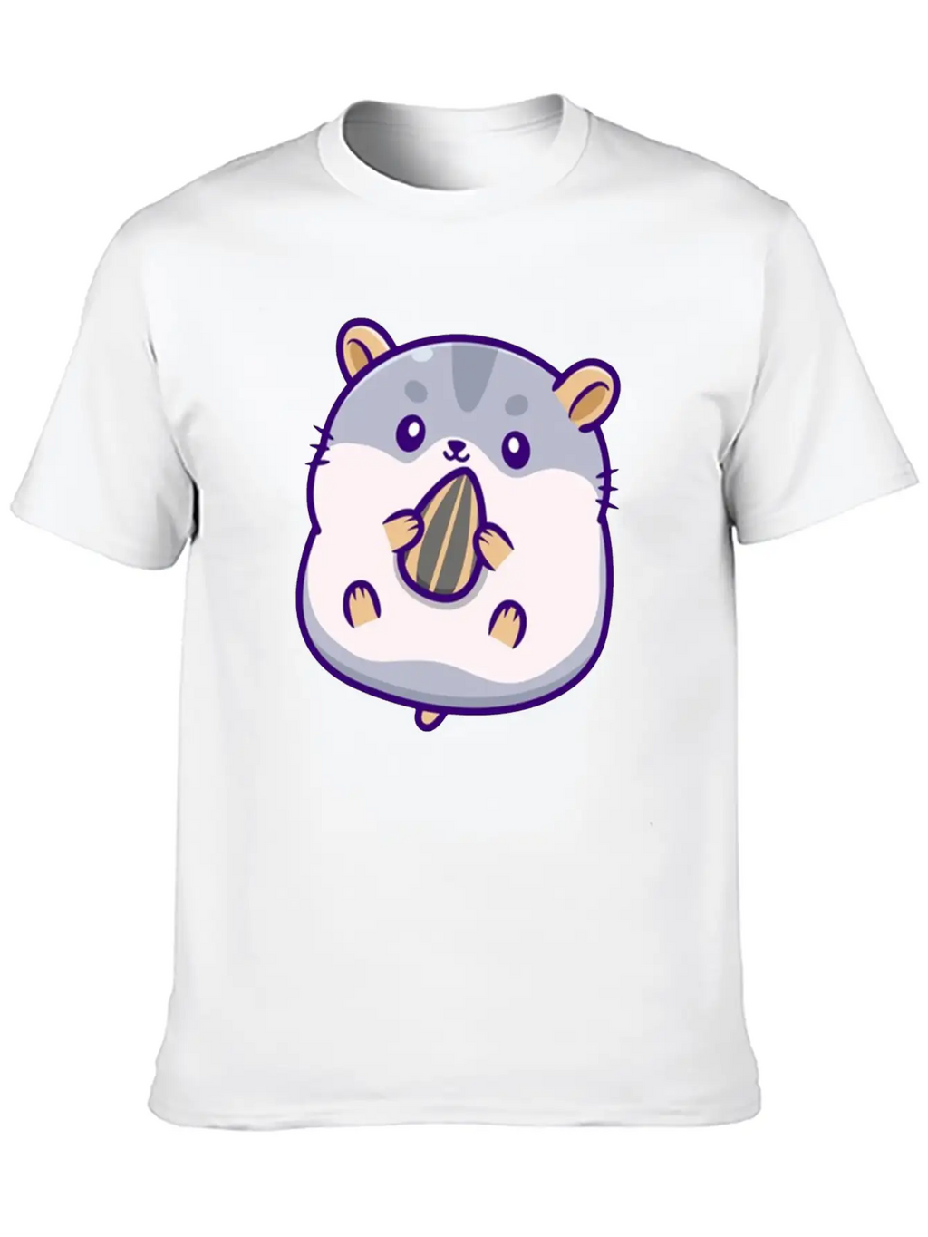 Cute Hamster Eating Sunflower Seed Unisex Casual T-Shirt – Clean Design For Daily Comfort