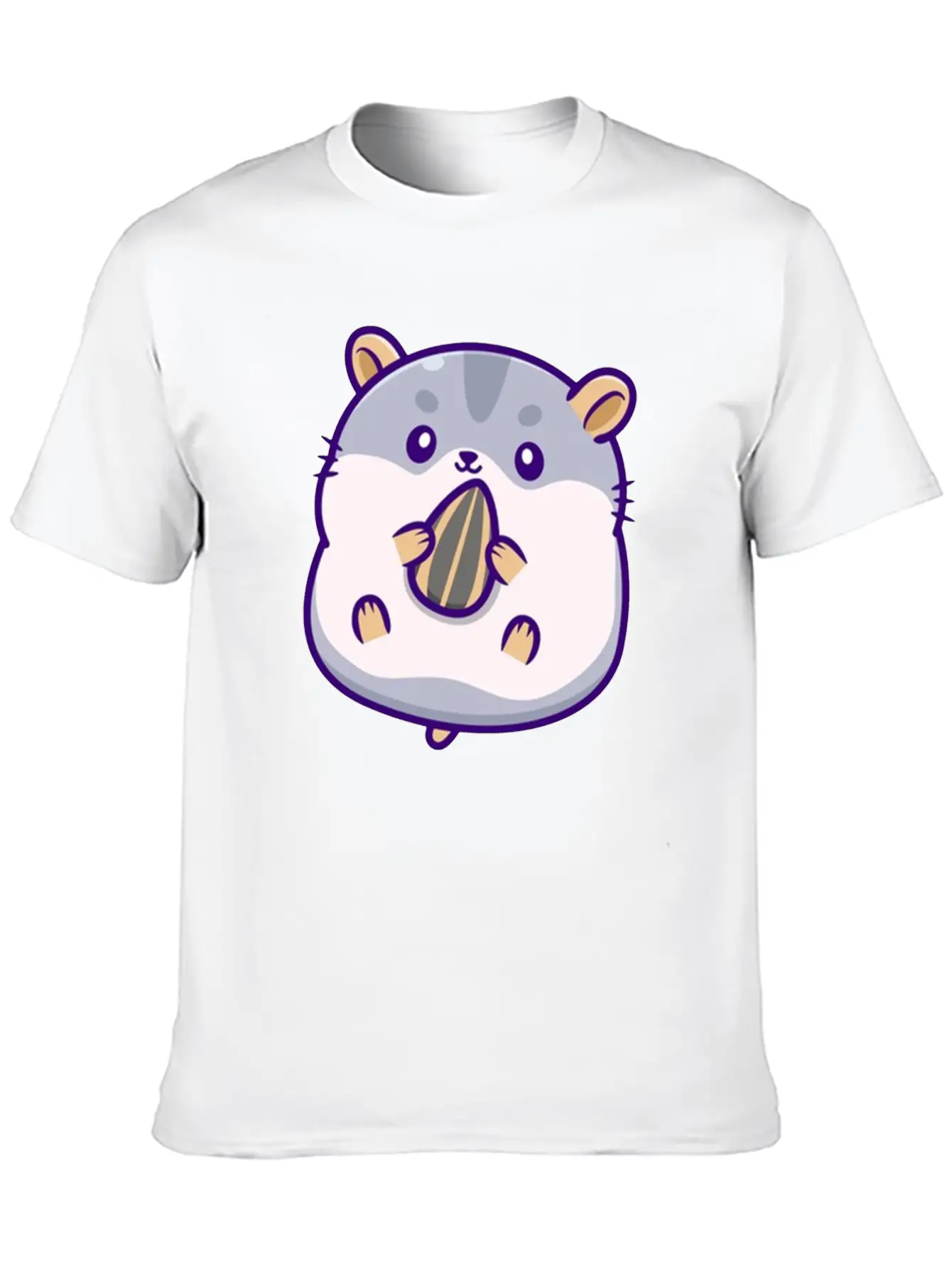 Cute Hamster Eating Sunflower Seed Unisex Casual T-Shirt – Clean Design For Daily Comfort