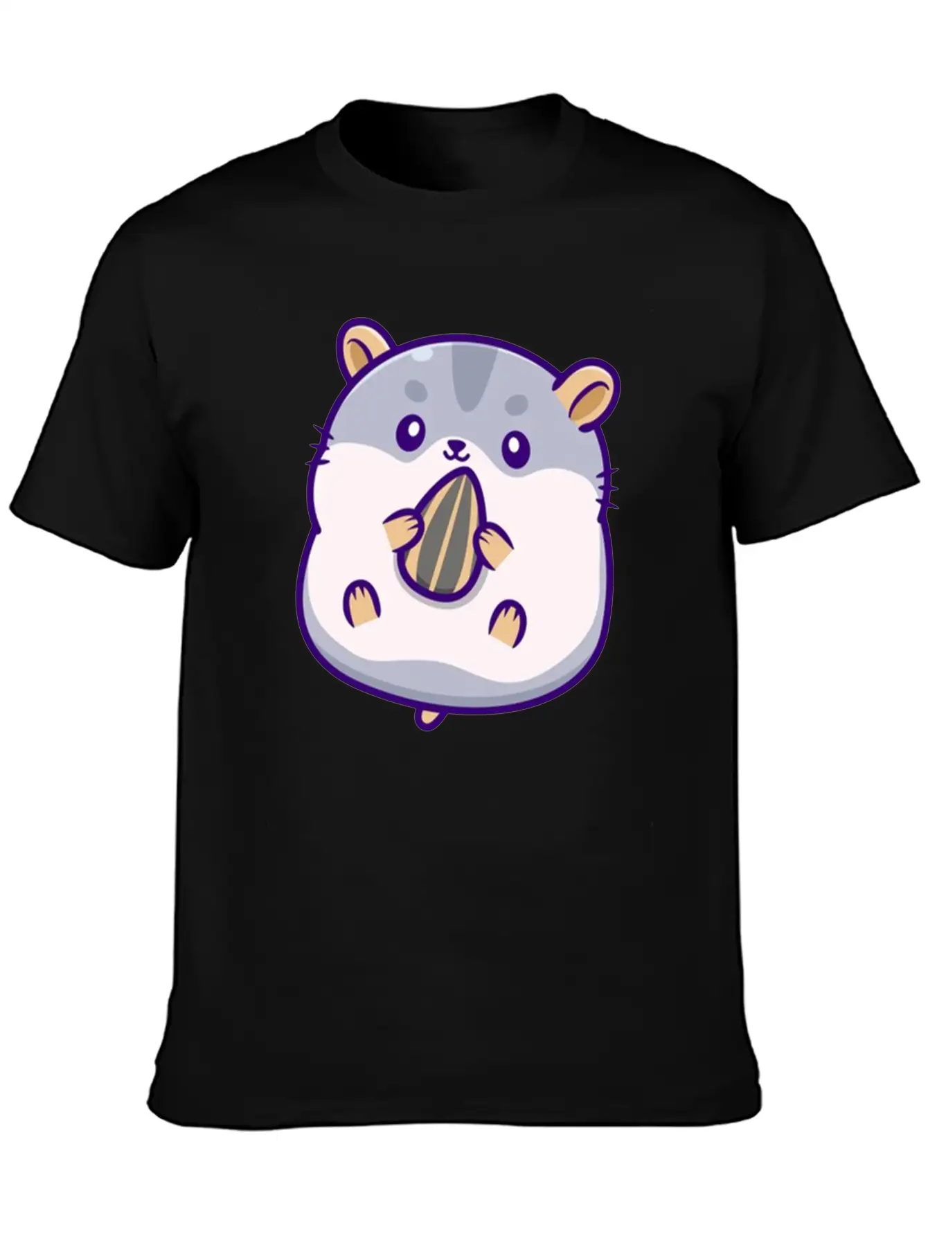 Cute Hamster Eating Sunflower Seed Unisex Casual T-Shirt – Clean Design For Daily Comfort