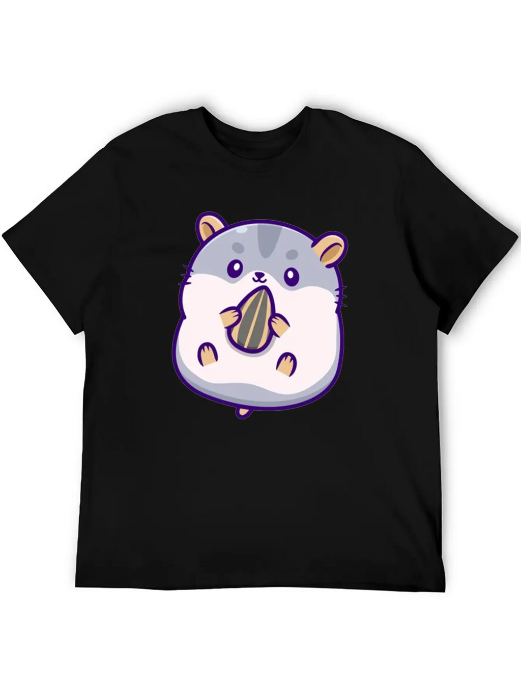 Cute Hamster Eating Sunflower Seed Unisex Casual T-Shirt – Clean Design For Daily Comfort
