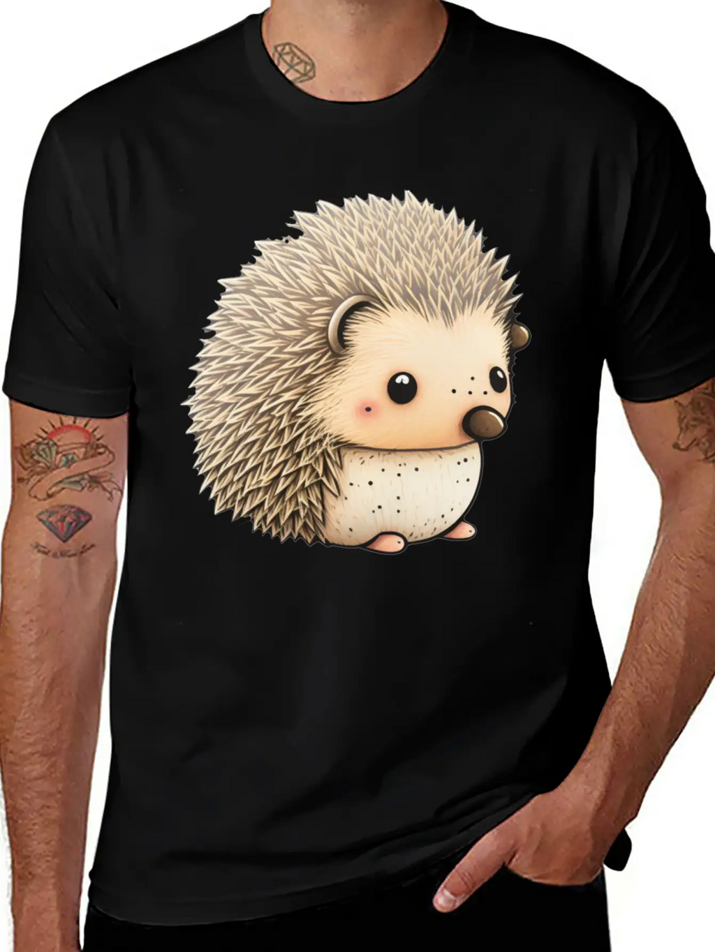 Cute Hedgehog Unisex Casual T-Shirt – Clean Design For Daily Comfort