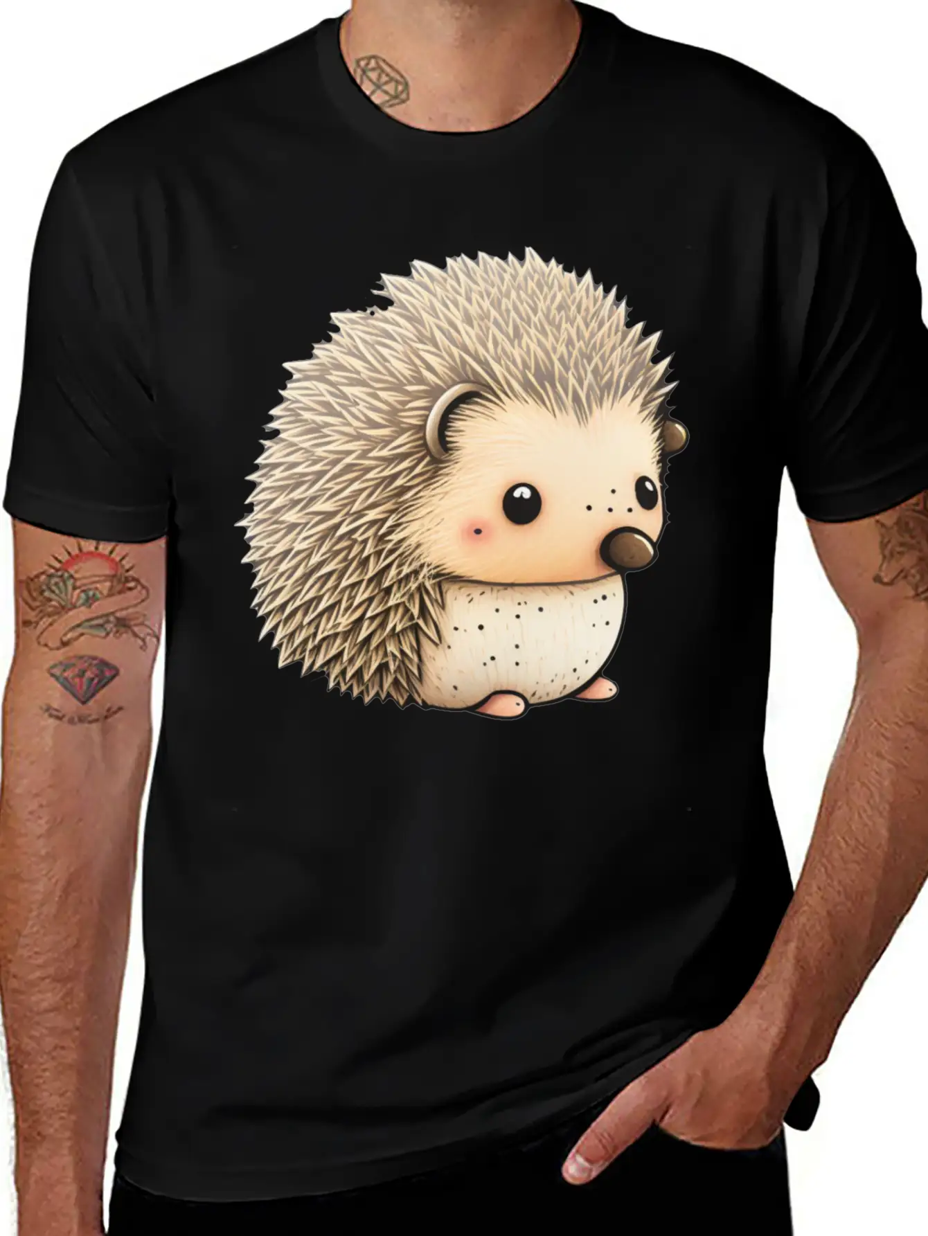 Cute Hedgehog Unisex Casual T-Shirt – Clean Design For Daily Comfort