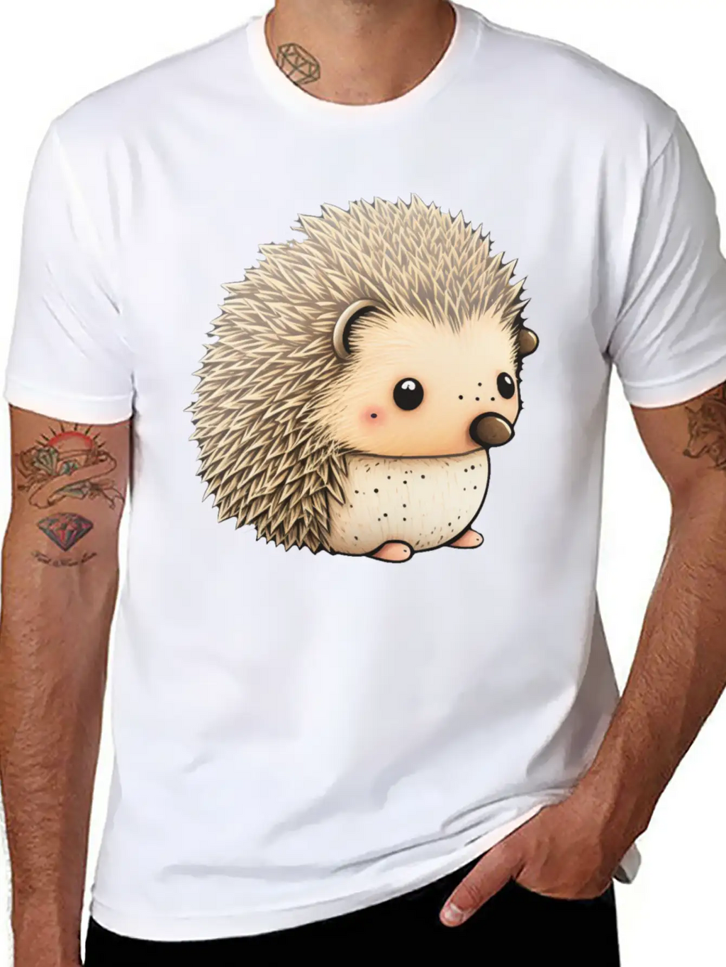 Cute Hedgehog Unisex Casual T-Shirt – Clean Design For Daily Comfort