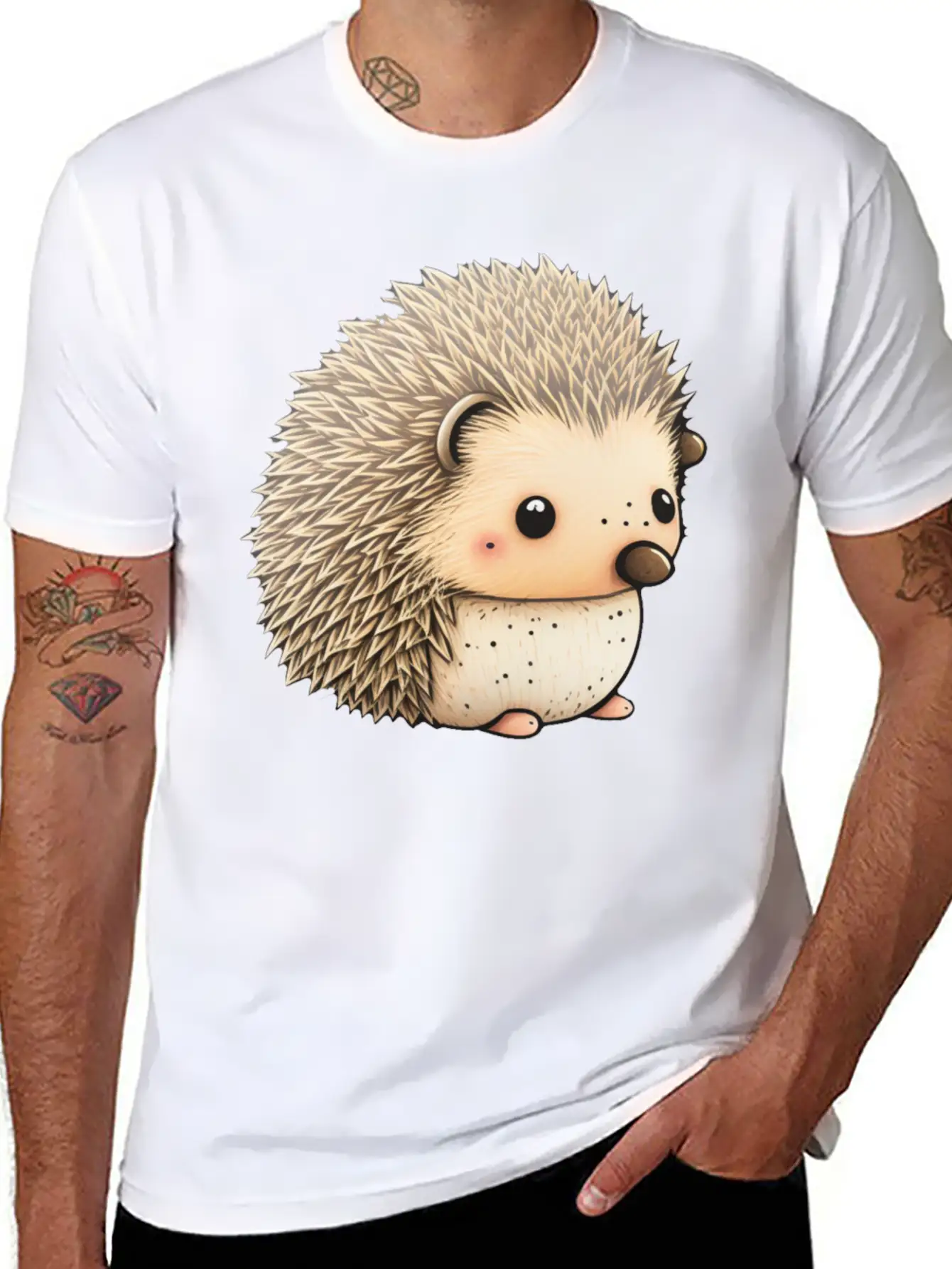 Cute Hedgehog Unisex Casual T-Shirt – Clean Design For Daily Comfort