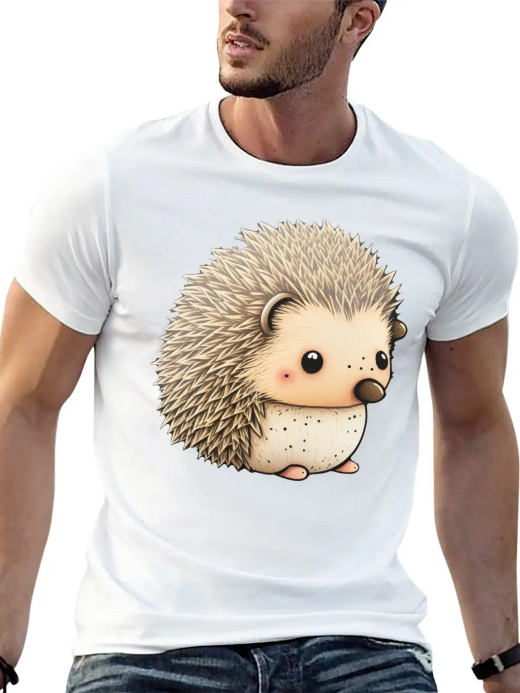 Cute Hedgehog Unisex Casual T-Shirt – Clean Design For Daily Comfort
