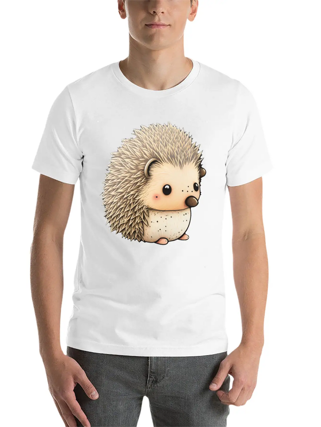 Cute Hedgehog Unisex Casual T-Shirt – Clean Design For Daily Comfort
