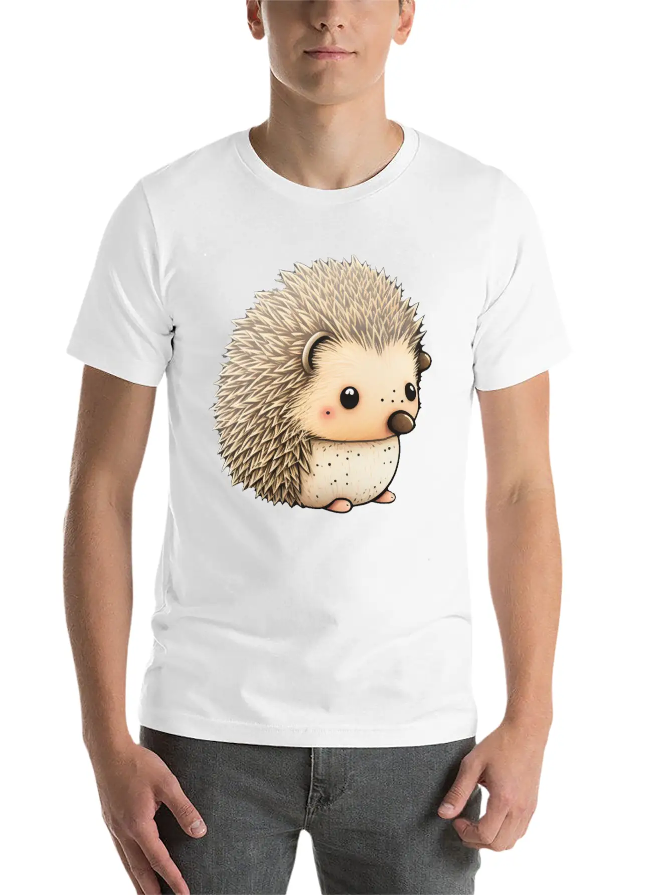 Cute Hedgehog Unisex Casual T-Shirt – Clean Design For Daily Comfort