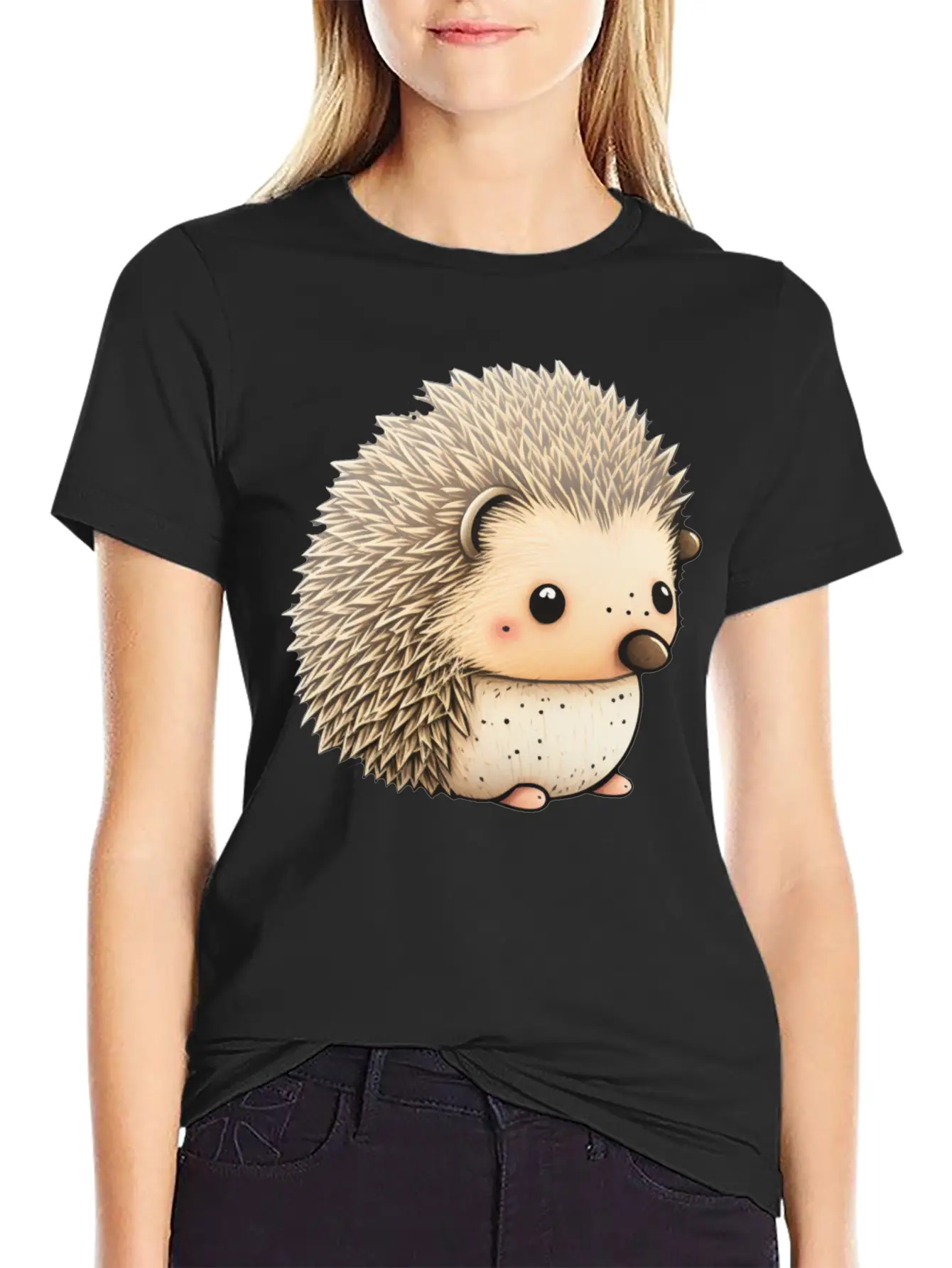 Cute Hedgehog Unisex Casual T-Shirt – Clean Design For Daily Comfort